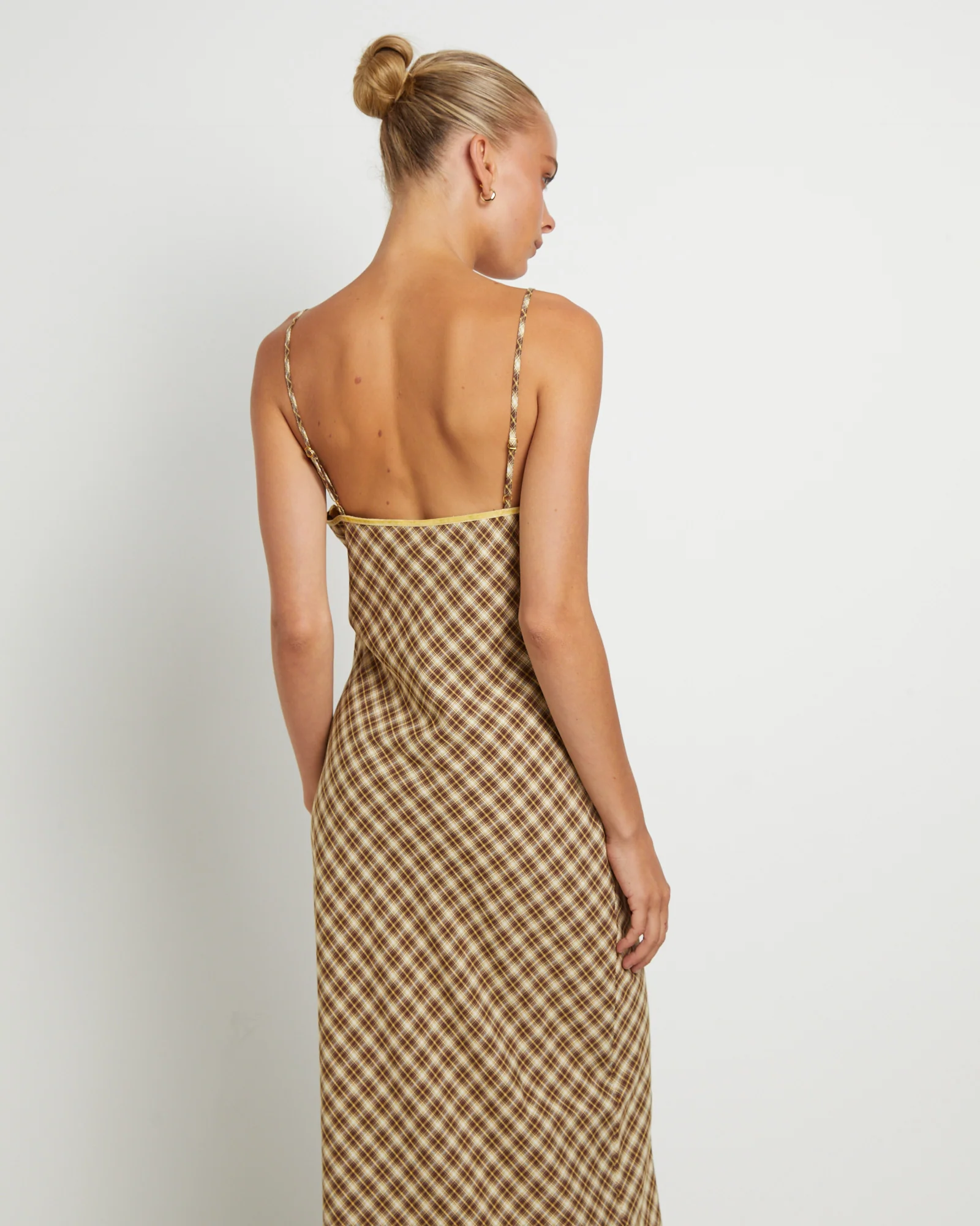 Jenny Plaid Bias Midi Dress in Assorted - Image 2