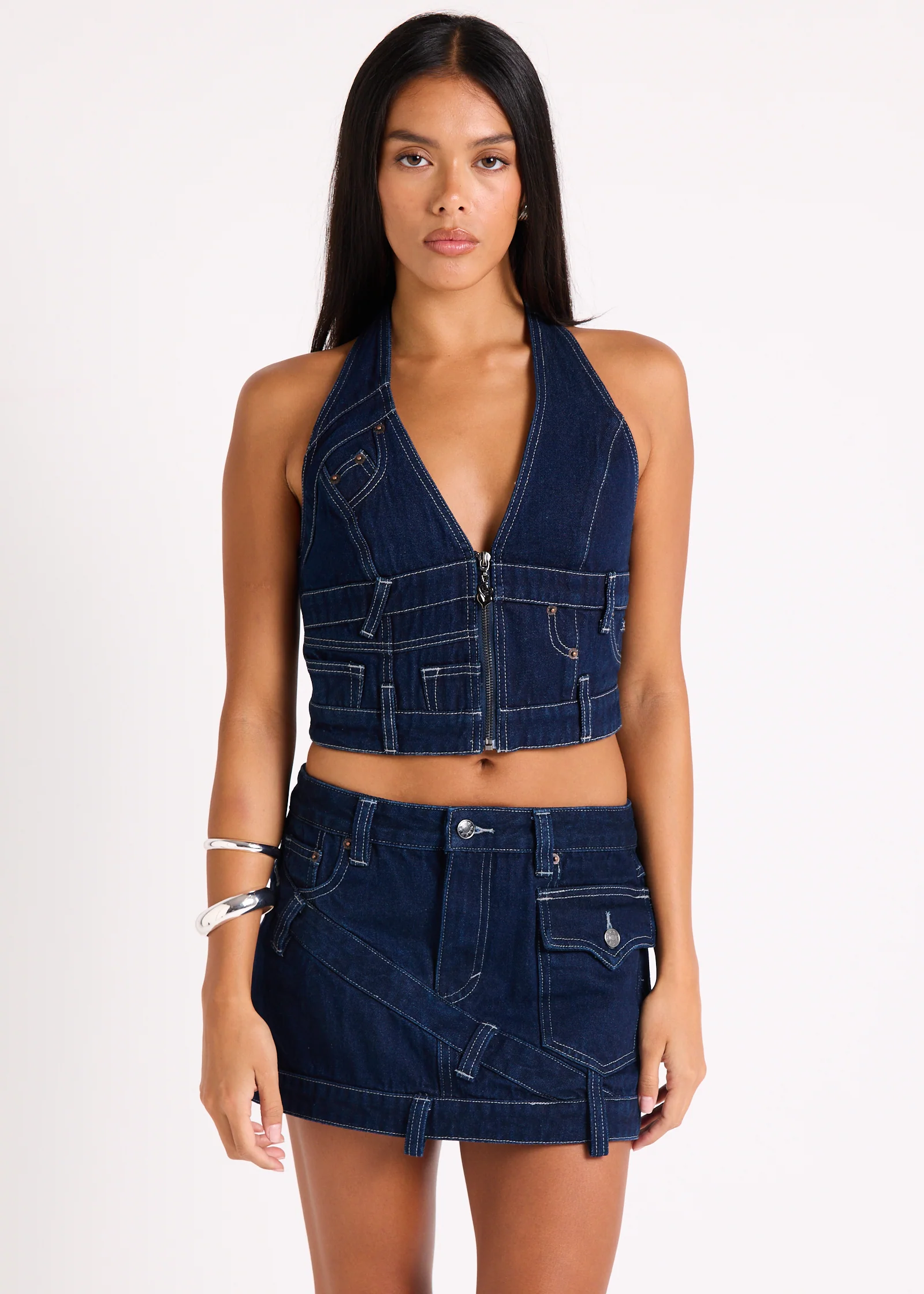 Jigsaw Denim Halter Top - Image 6