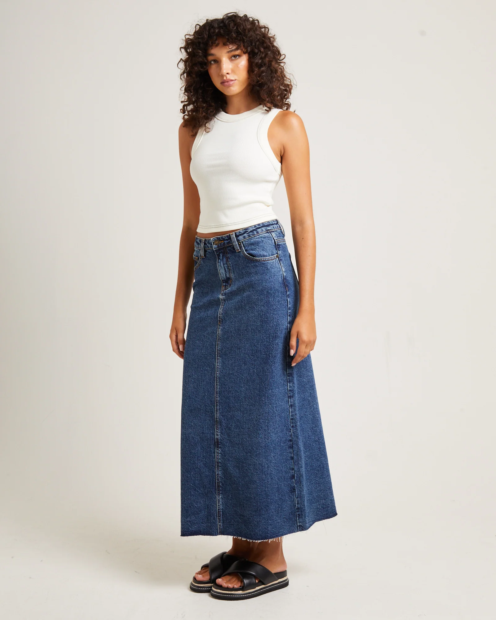 Jonesy Recut Singlet in Coconut - Image 4