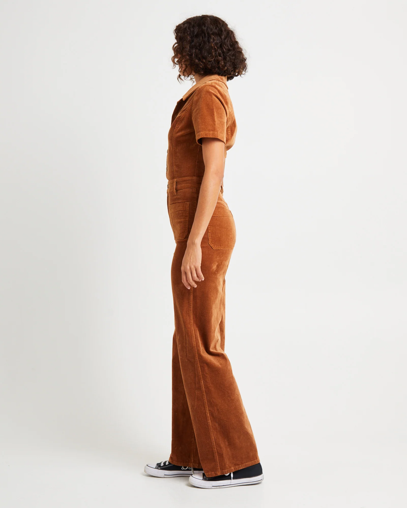 Josie Cord Romper Tan - Image 4