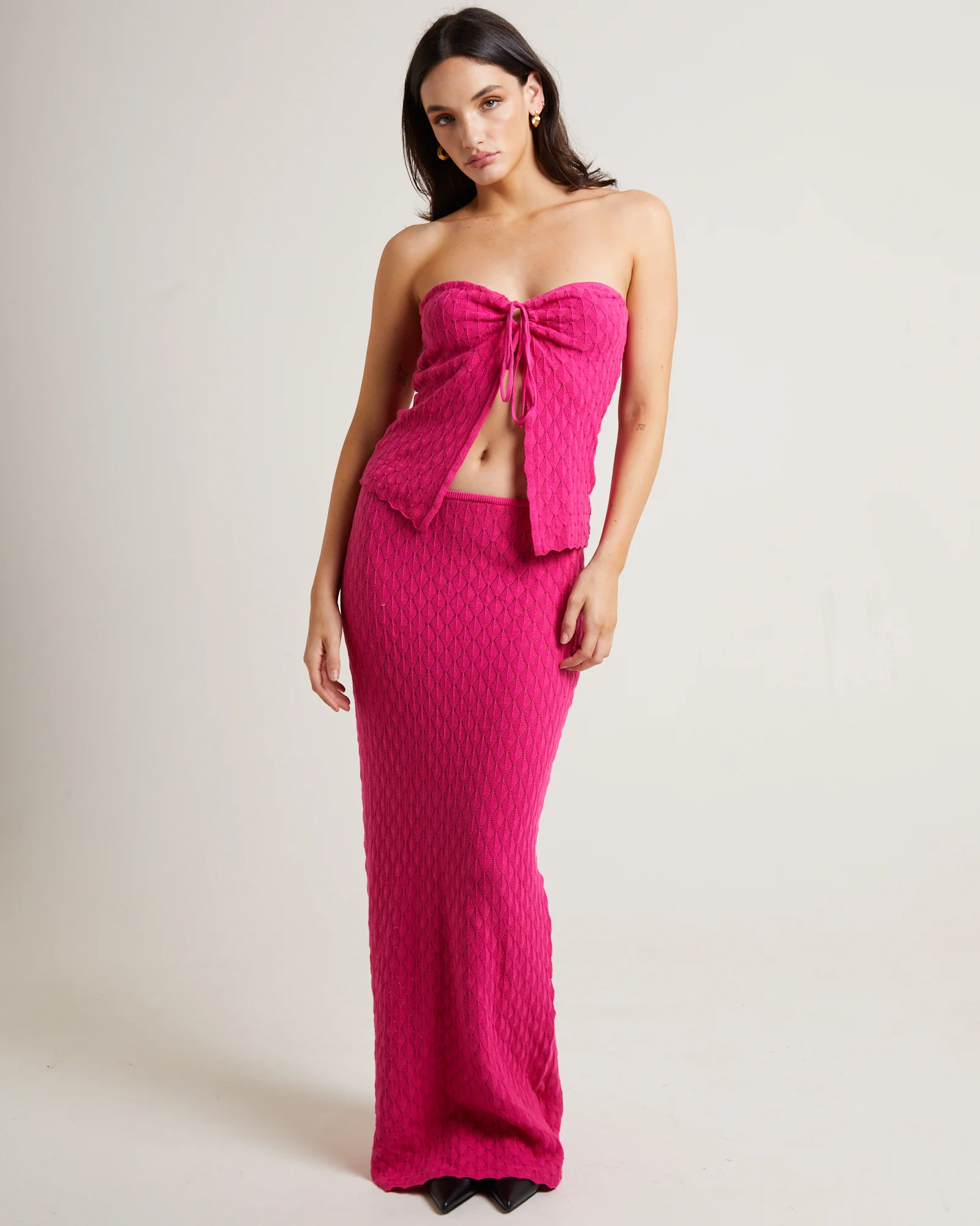 Josie Crochet Tie Front Top - Image 3