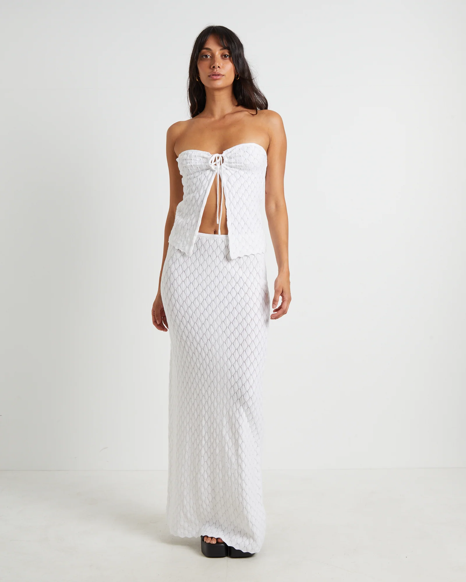 Josie Crochet Tie Front Top - Image 3