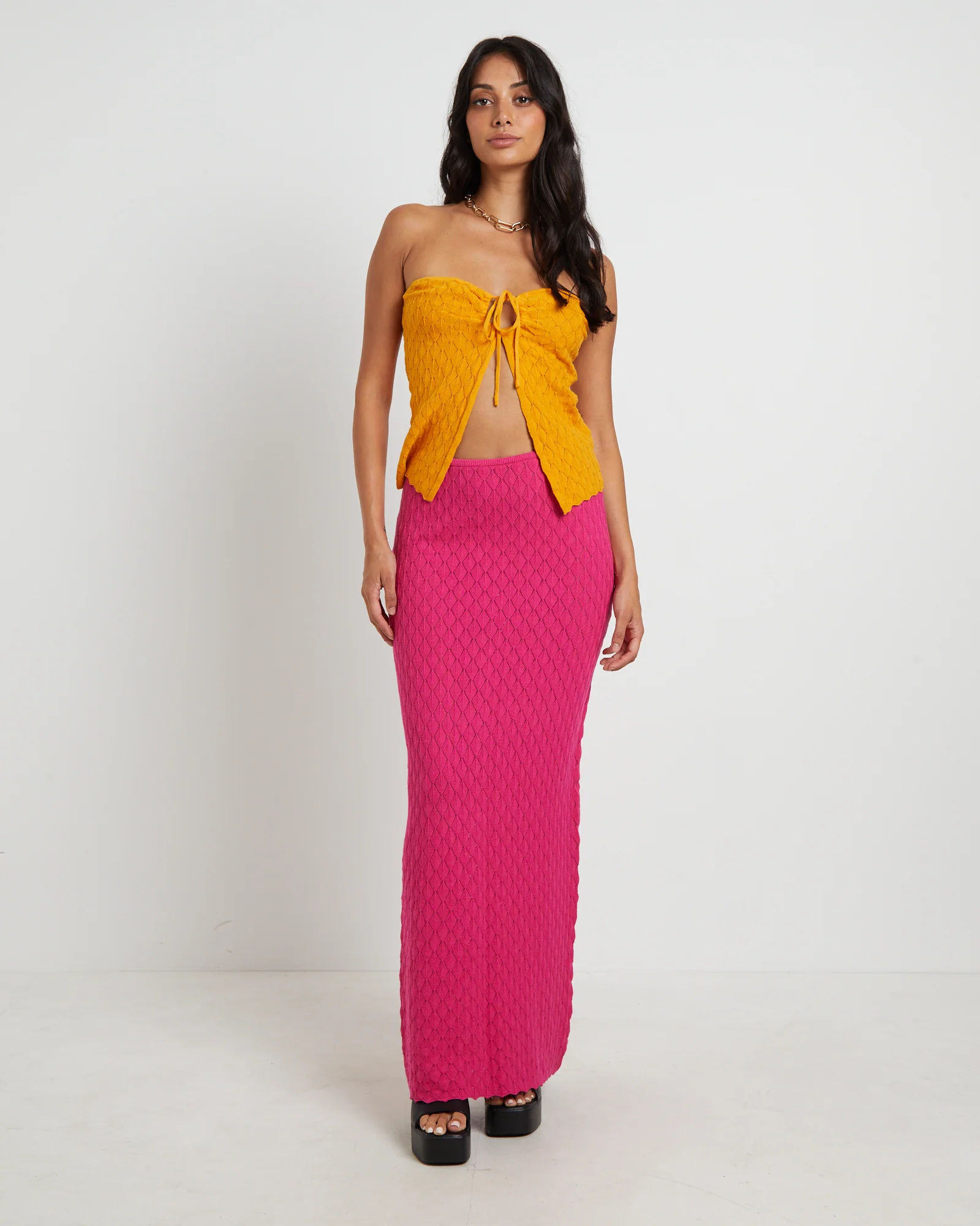 Josie Crochettie Front Top in Mango - Image 3