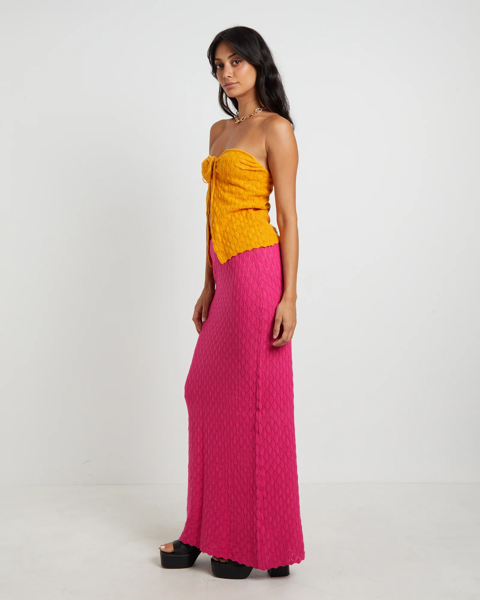 Josie Crochettie Front Top in Mango - Image 4