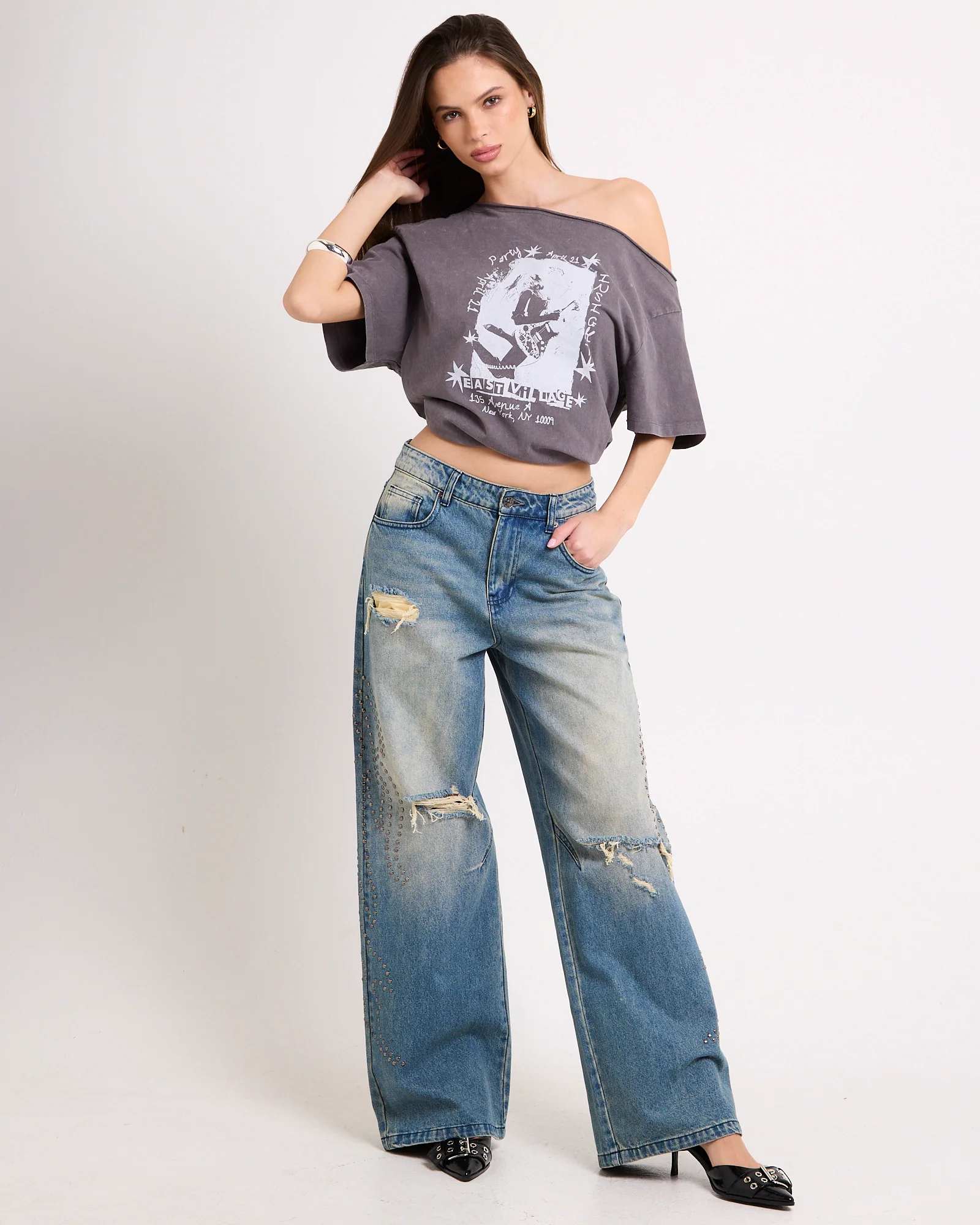 Jumbo Tribal Denim Jeans - Image 4