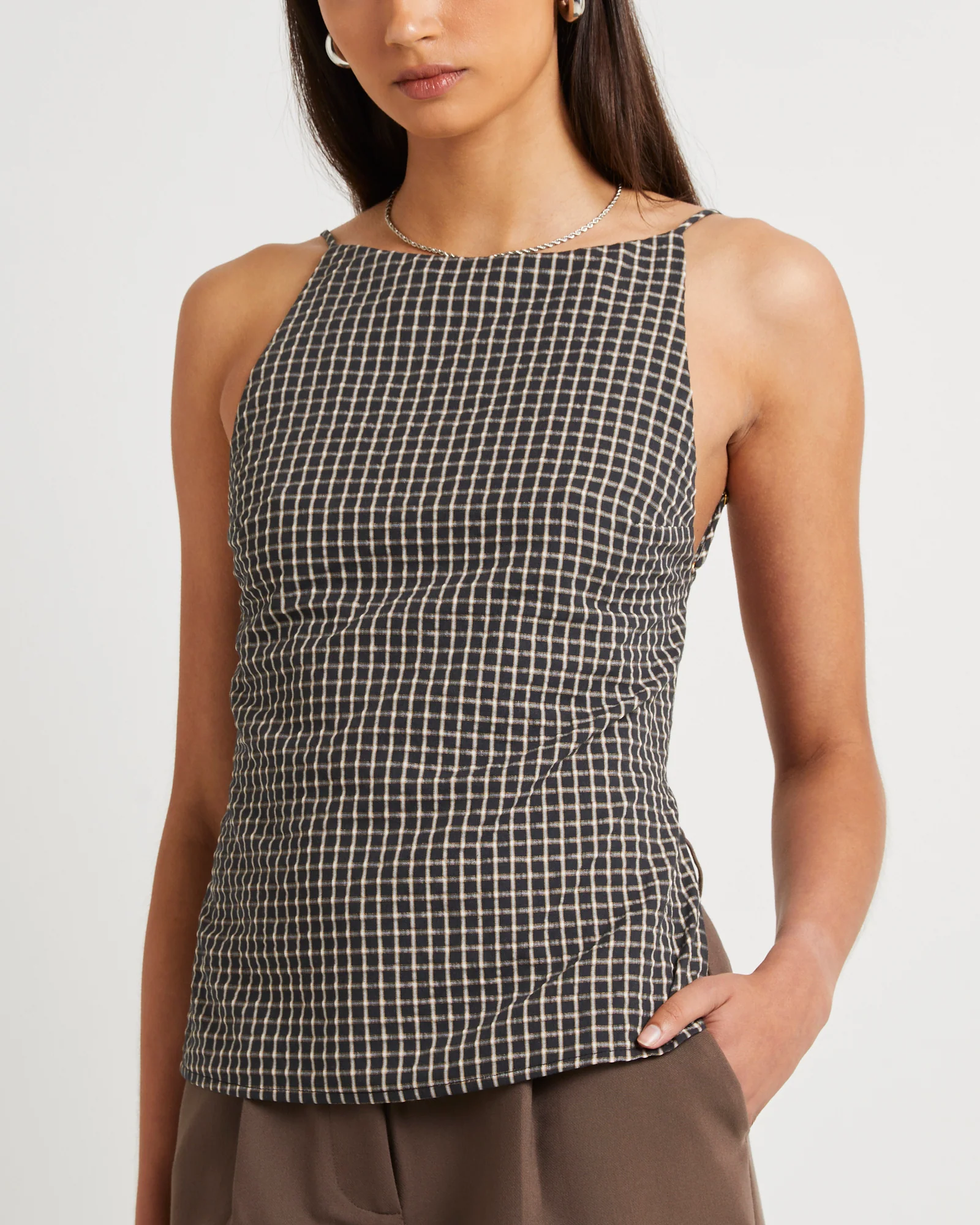 Kaia Backless Tunic Top in Black - Image 5