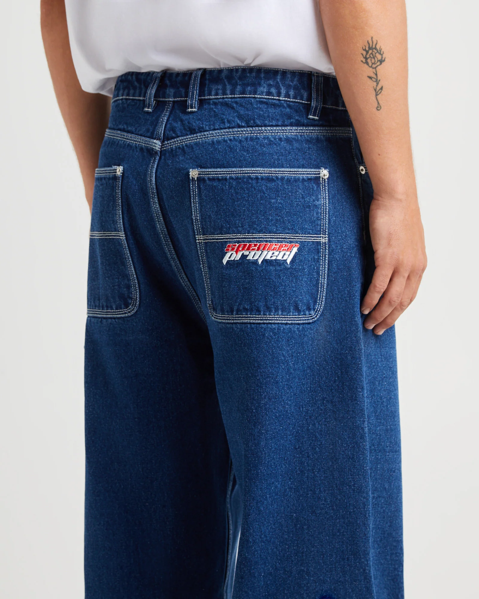 Kay Embroided Wide Leg Denim Pants - Image 6