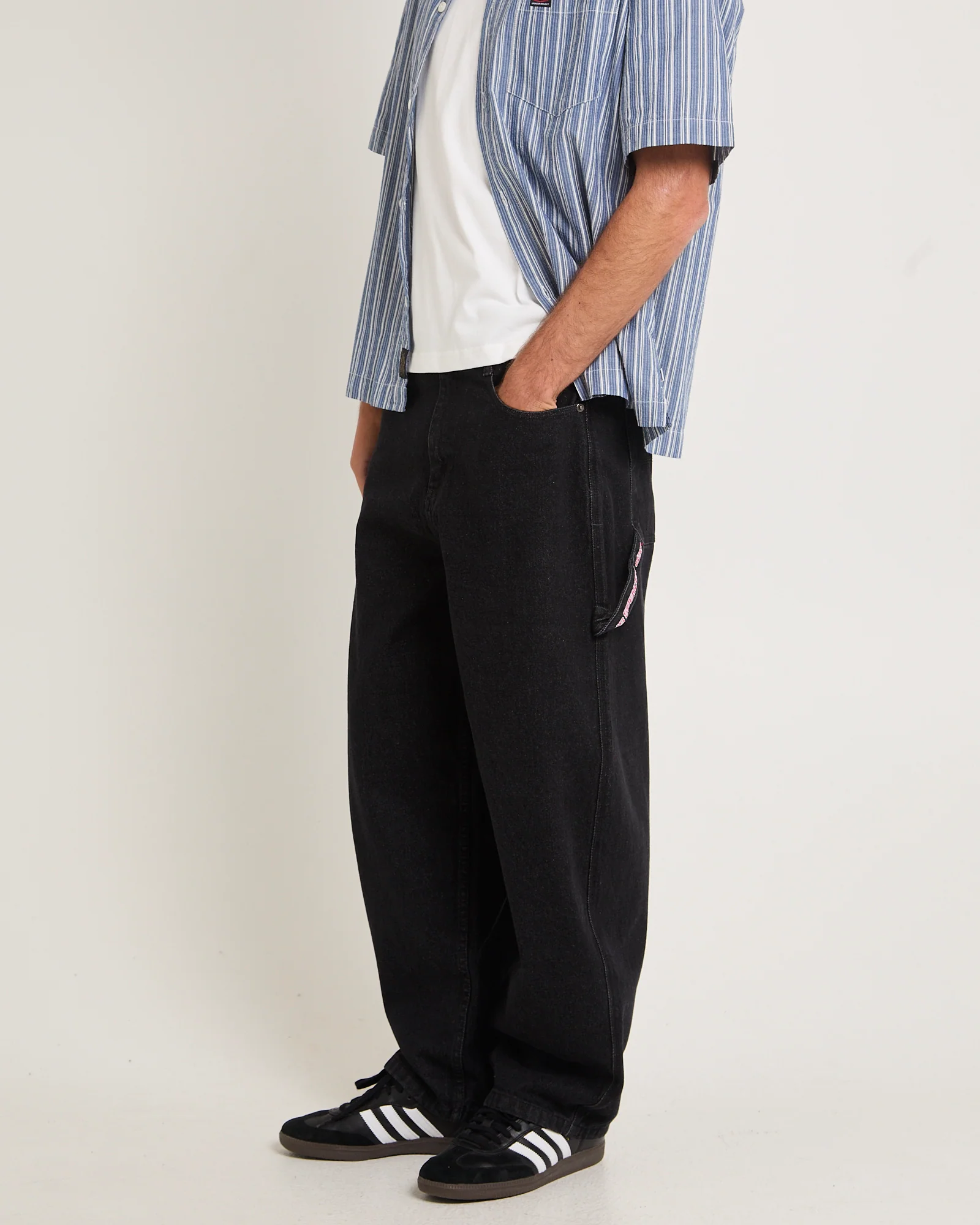 Kay Embroided Wide Leg Denim Pants - Image 4