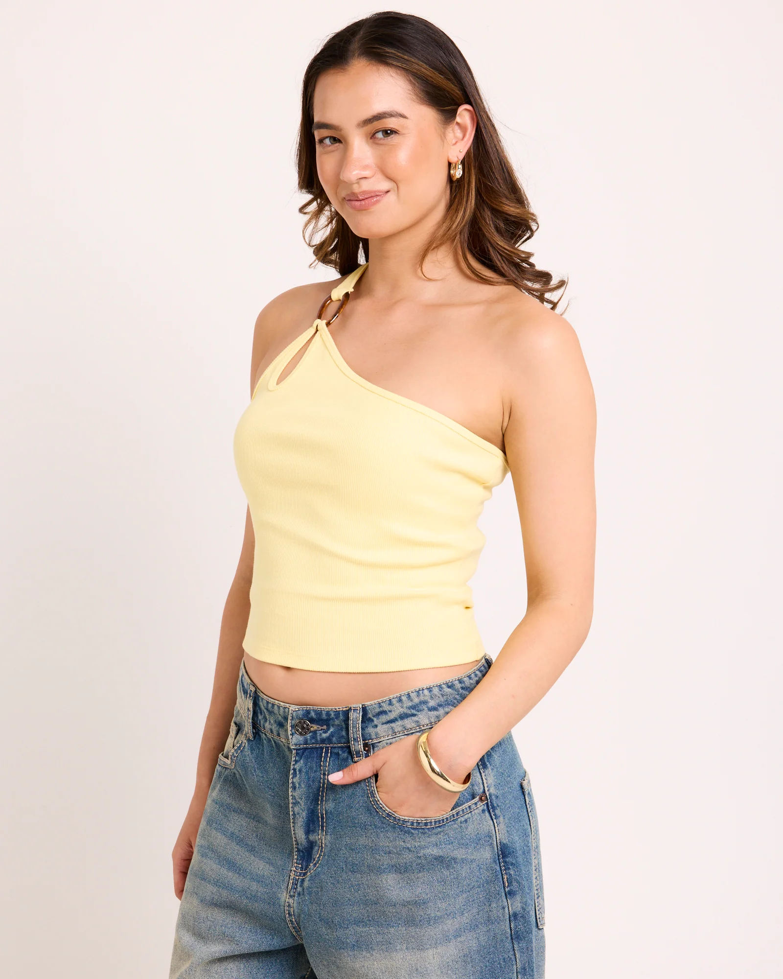 Kenzie One Shoulder Rib Tank - Image 4