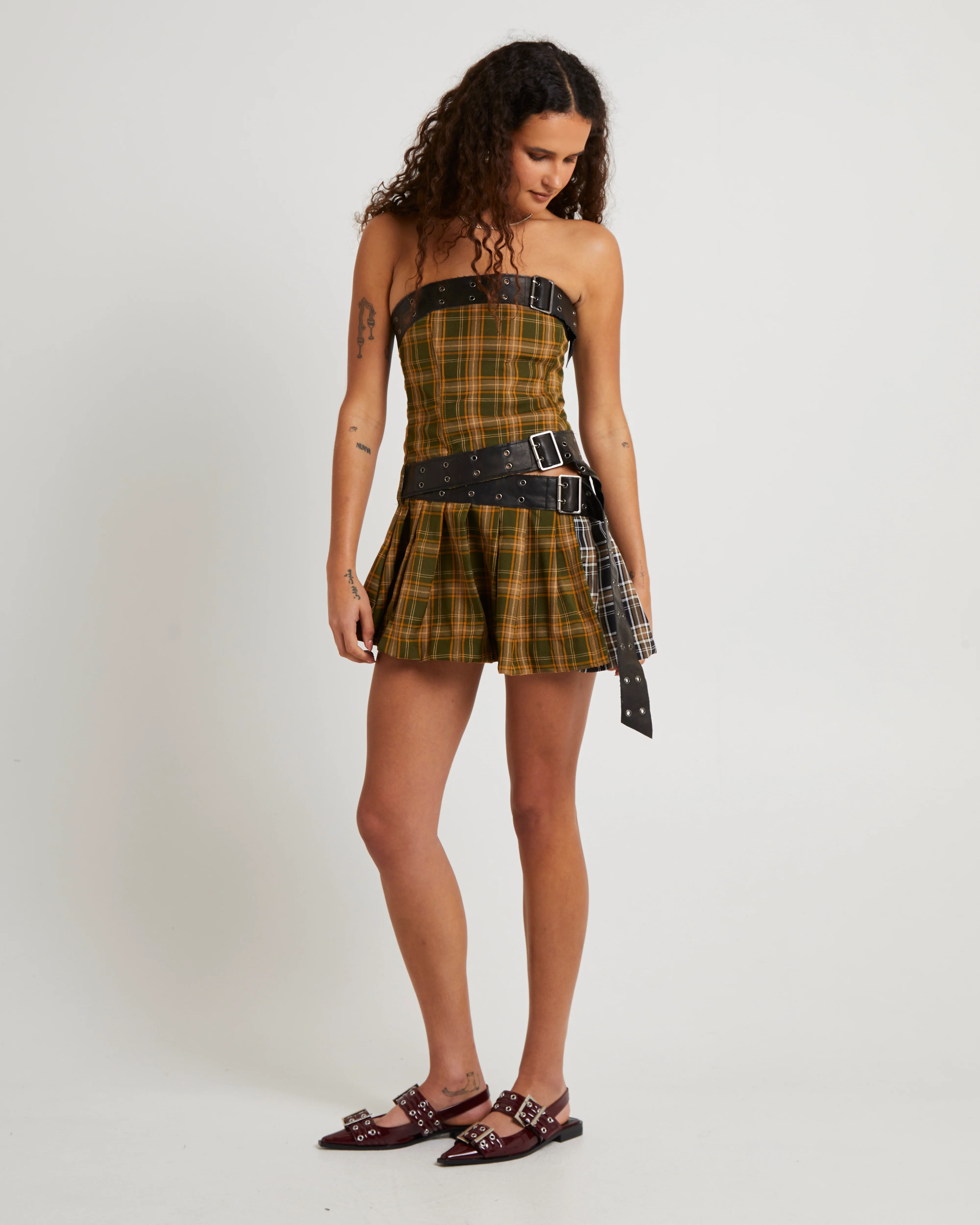 Kilt Mini Dress With Belts - Image 4