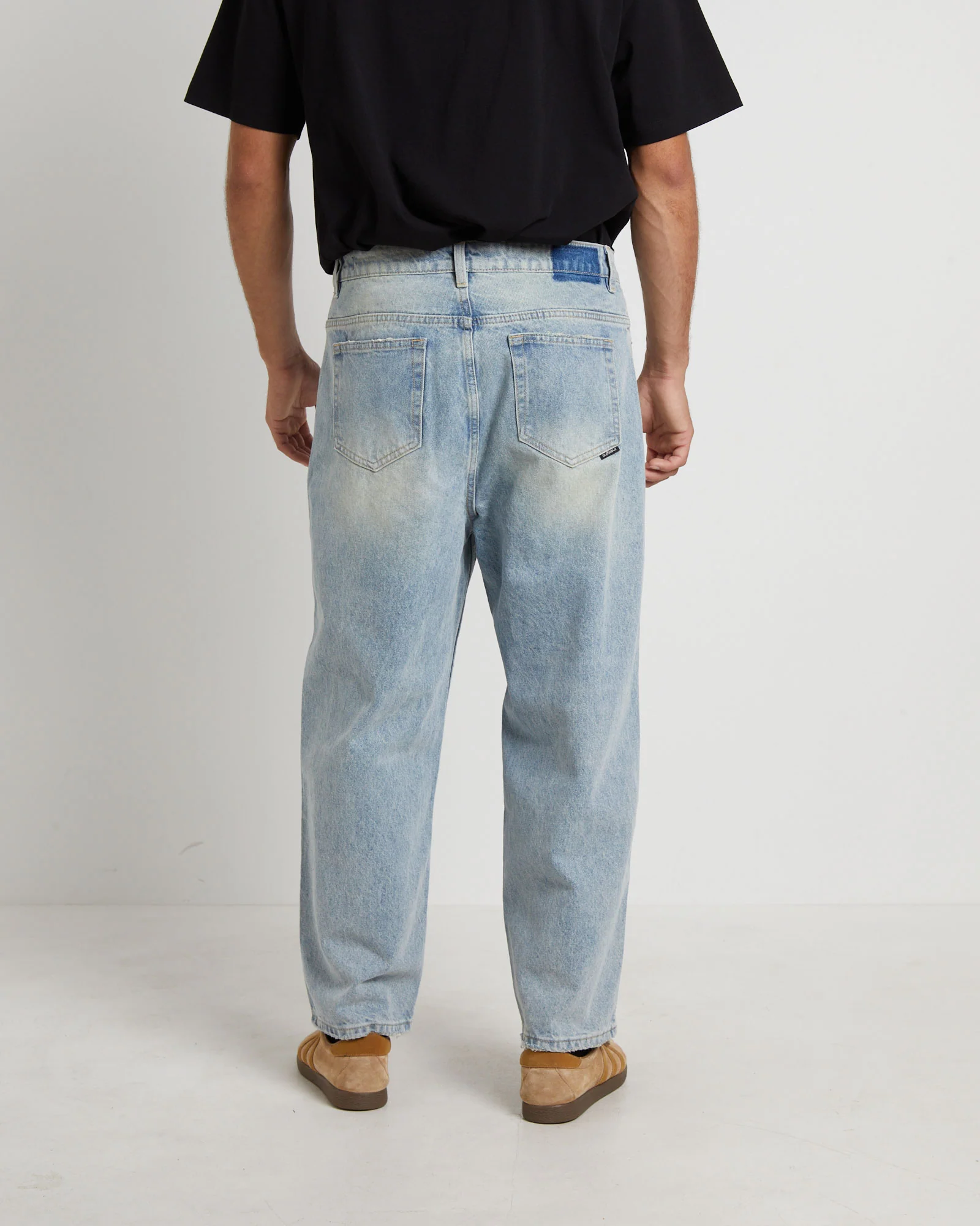 Knocker Wide Leg Jeans in Tinted Blue Trashed - Image 2
