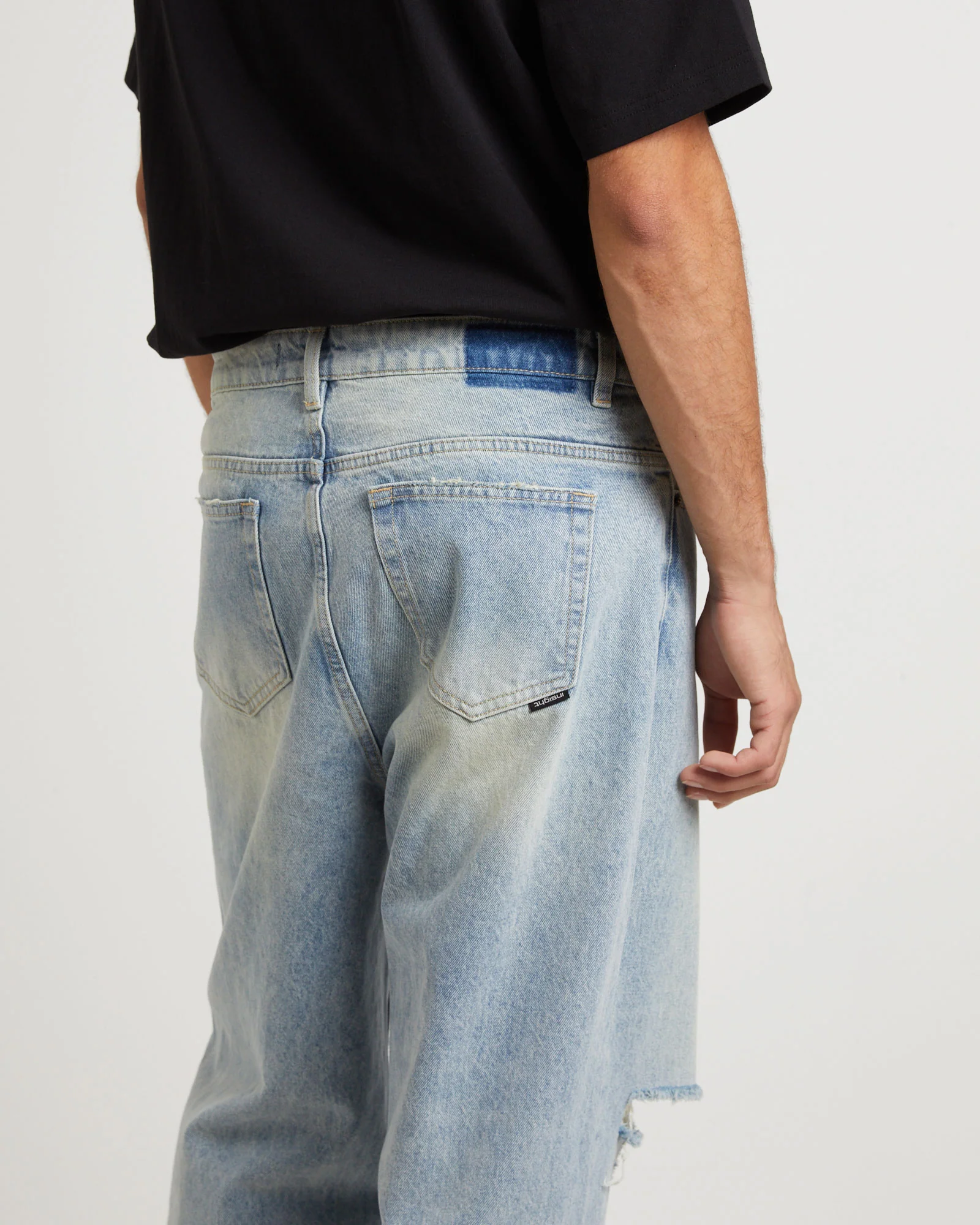 Knocker Wide Leg Jeans in Tinted Blue Trashed - Image 5