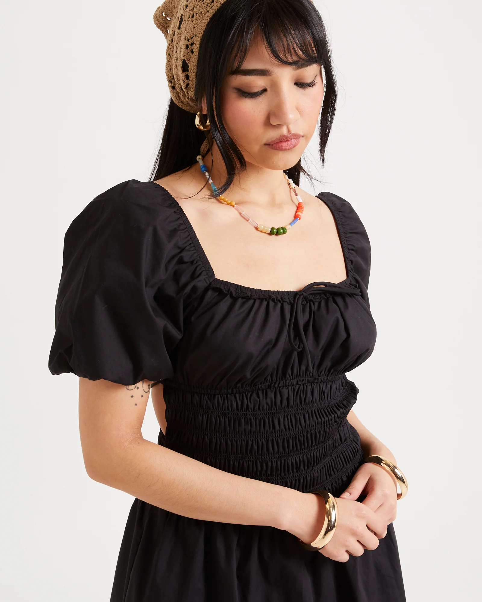 Kora Puff Sleeve Shirred Mini Dress - Image 5