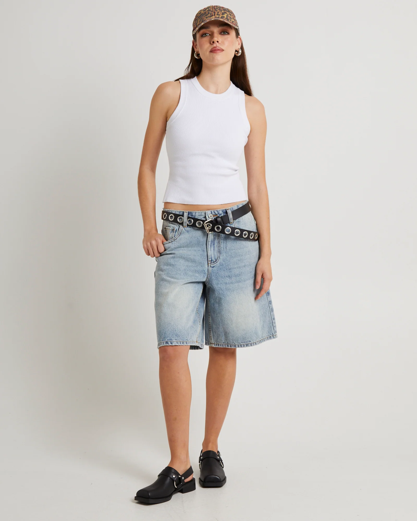 Kourtney Longline Denim Jorts - Image 2