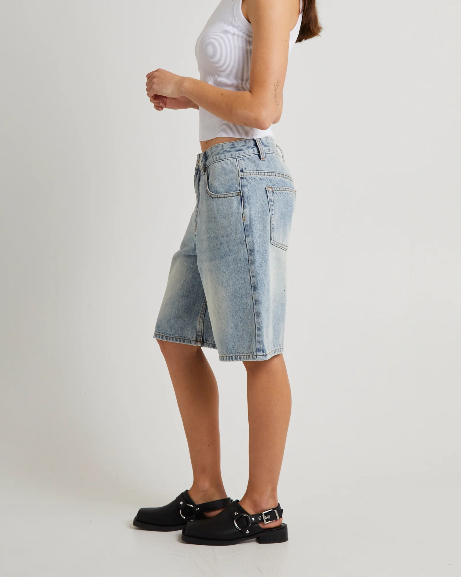Kourtney Longline Denim Jorts - Image 3