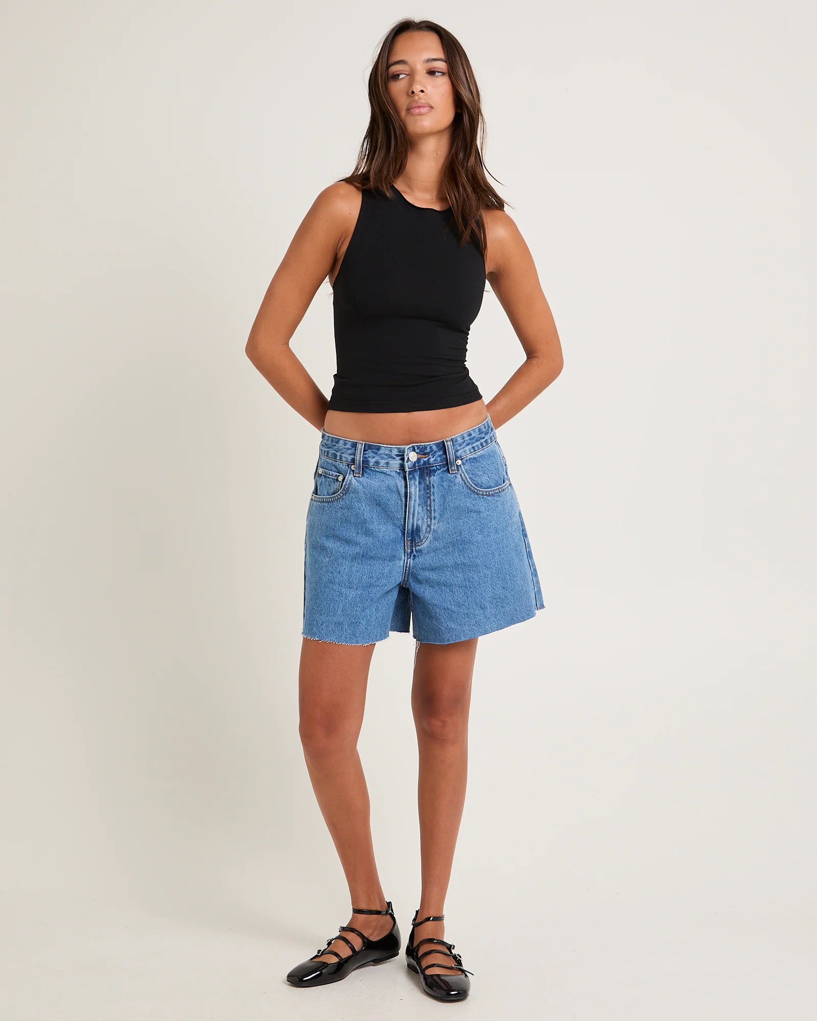 Kourtney Raw Chop Denim Shorts - Image 3