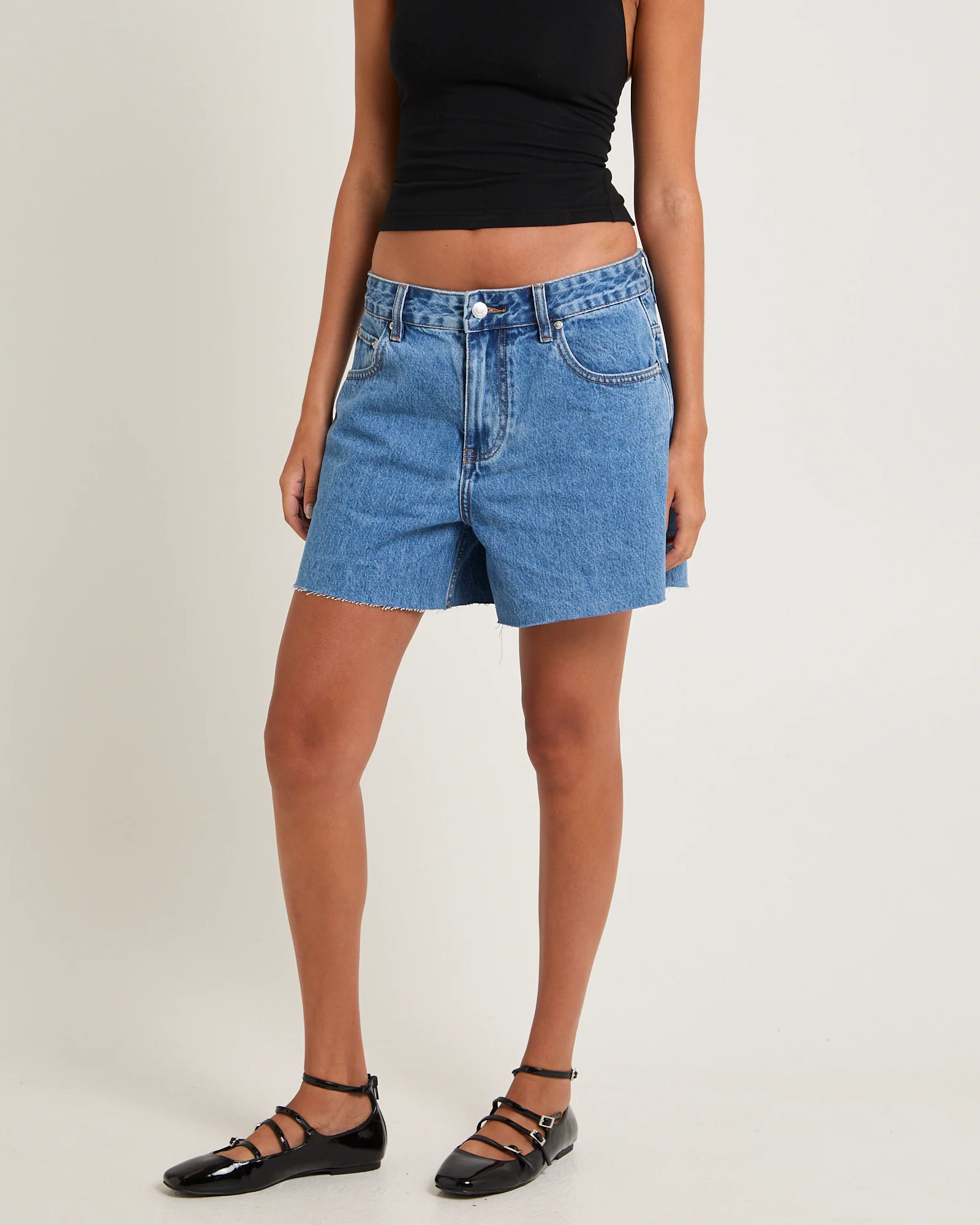 Kourtney Raw Chop Denim Shorts - Image 4