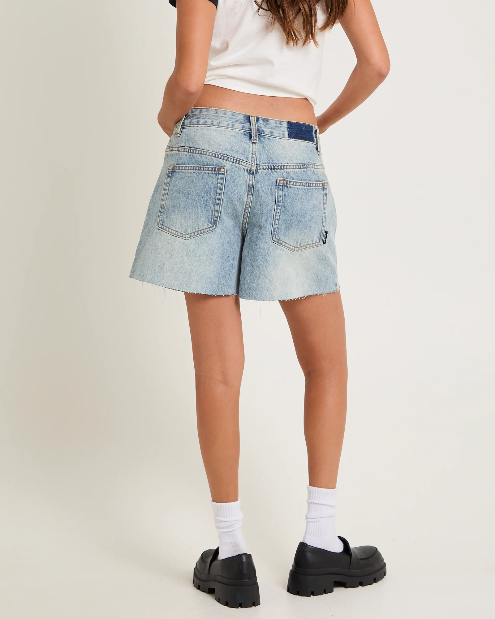 Kourtney Raw Chop Denim Shorts - Image 2
