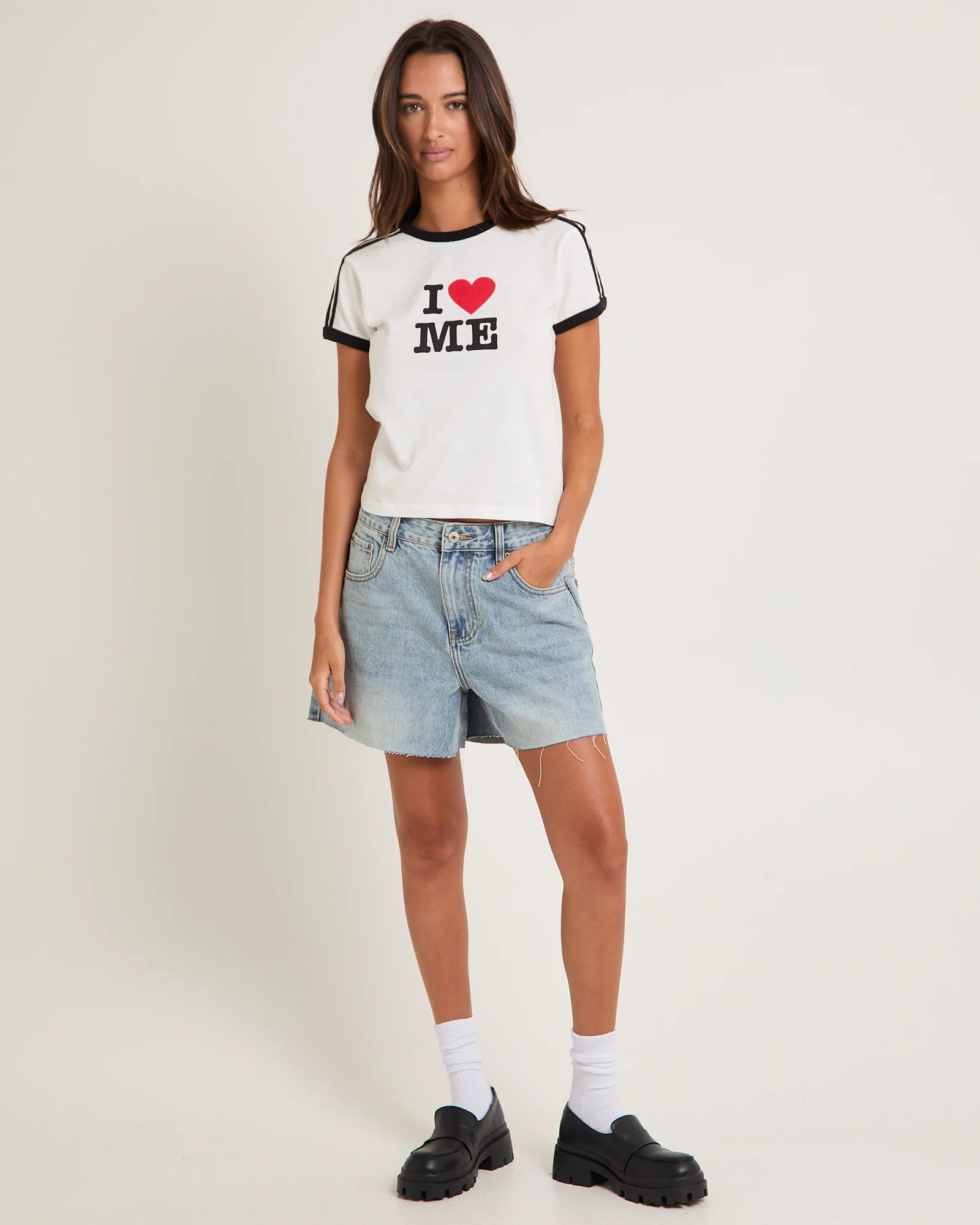 Kourtney Raw Chop Denim Shorts - Image 3