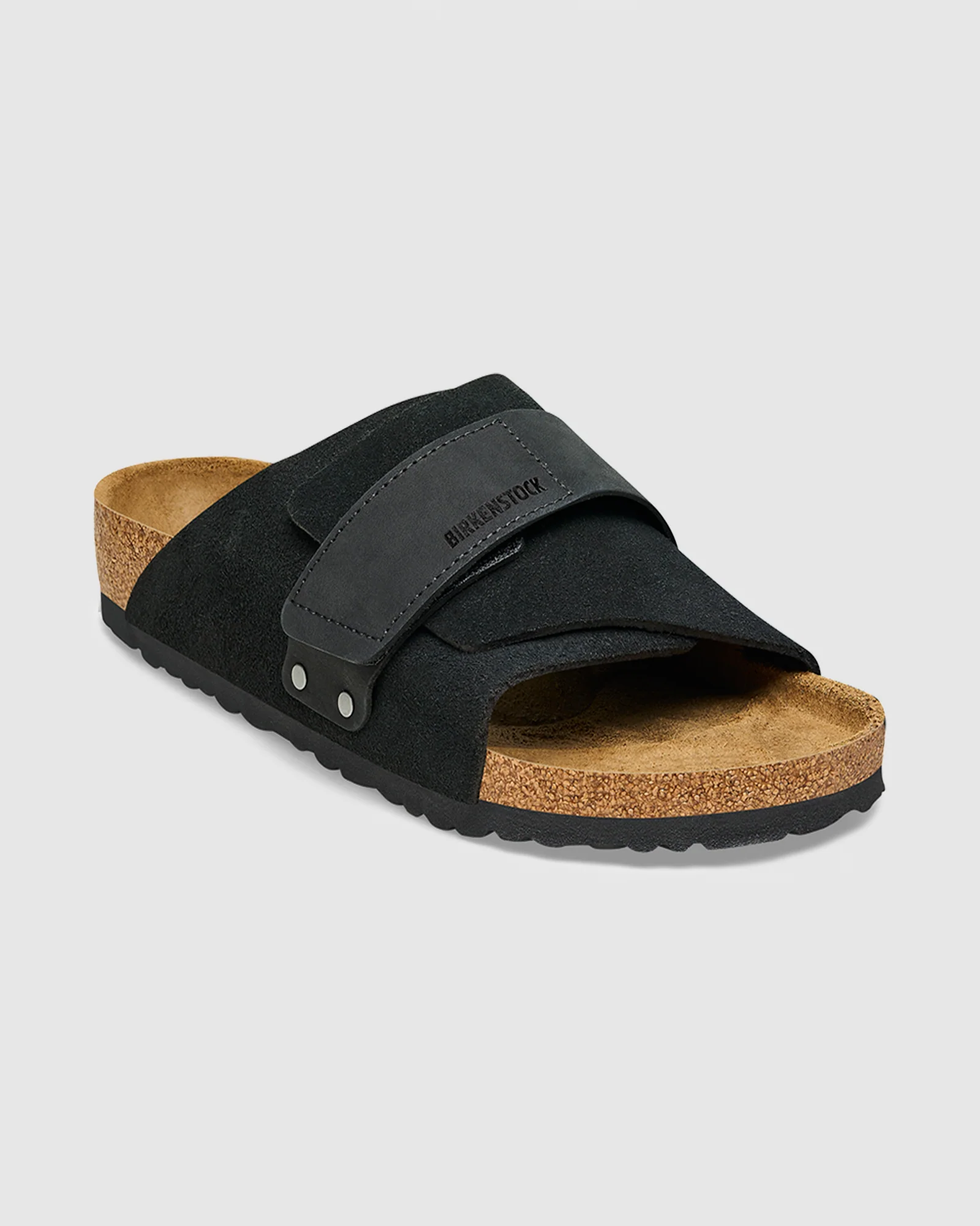 Kyoto Black Suede Nubuck Leather Sandals - Image 3