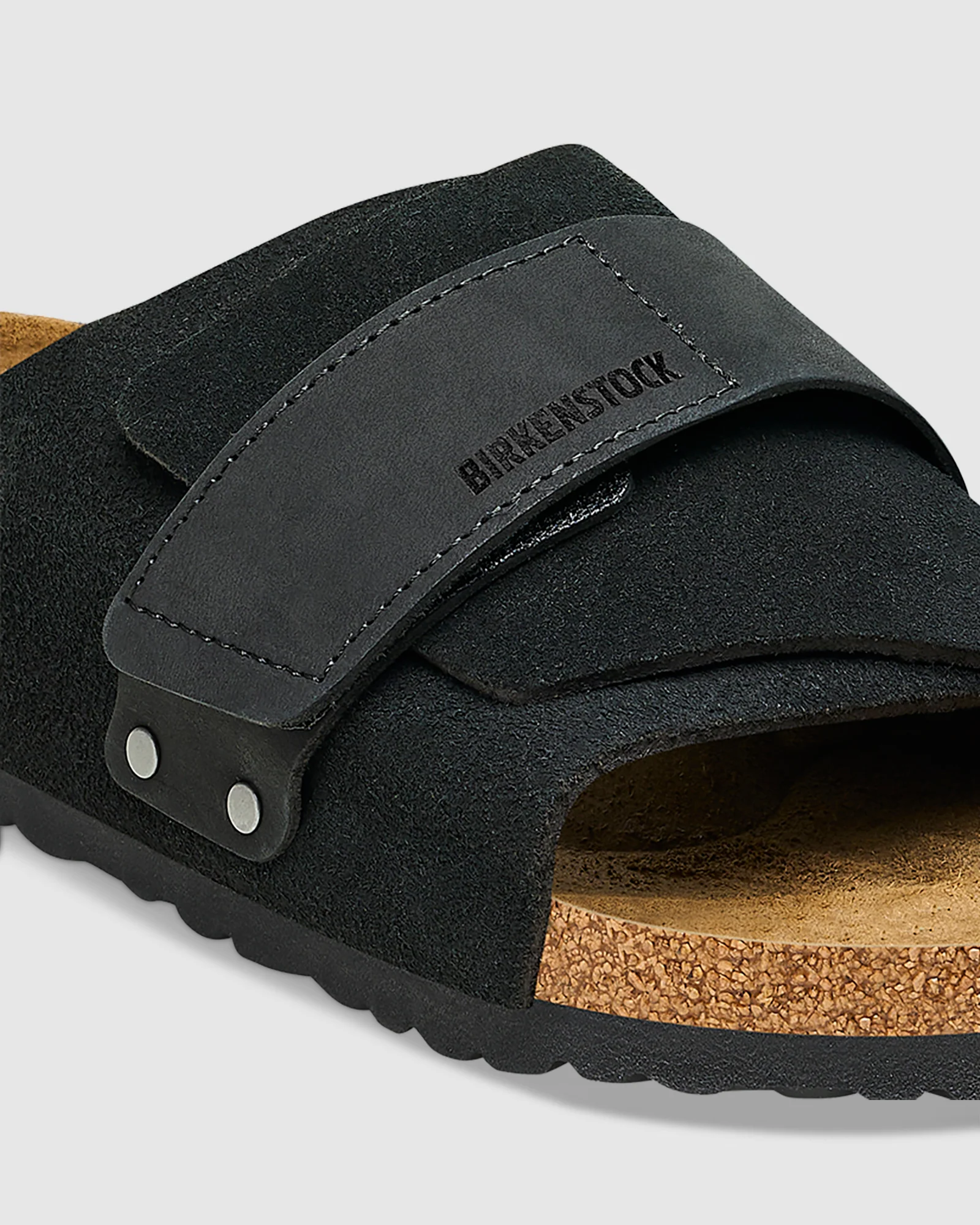 Kyoto Black Suede Nubuck Leather Sandals - Image 4