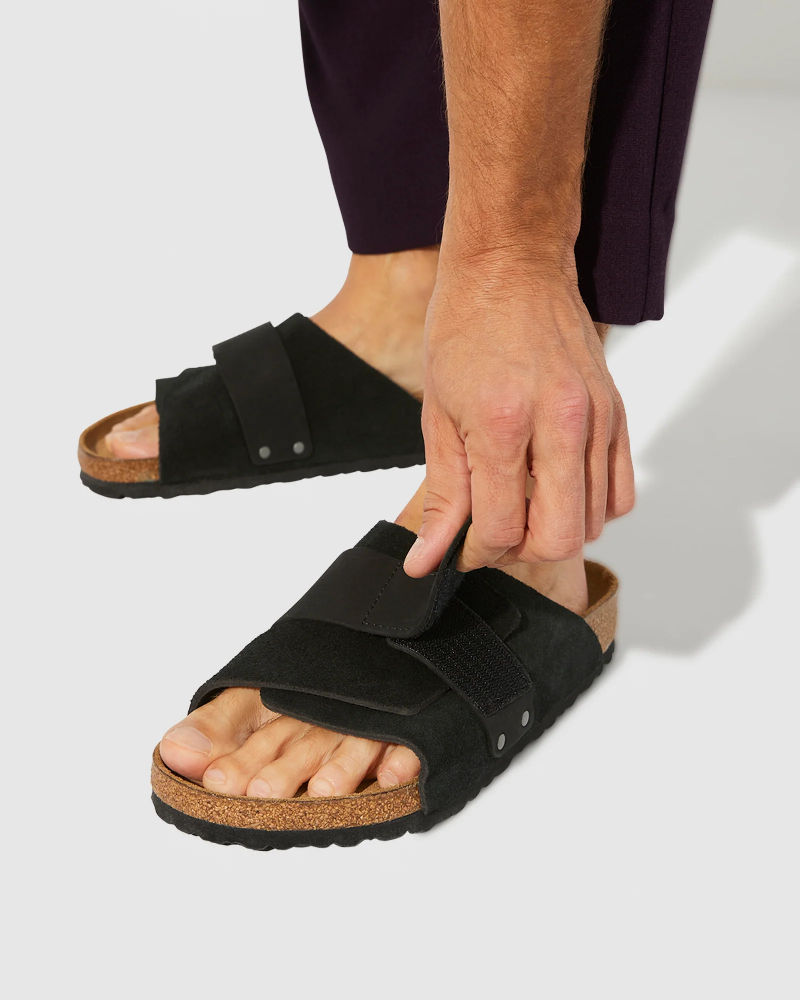 Kyoto Black Suede Nubuck Leather Sandals - Image 6