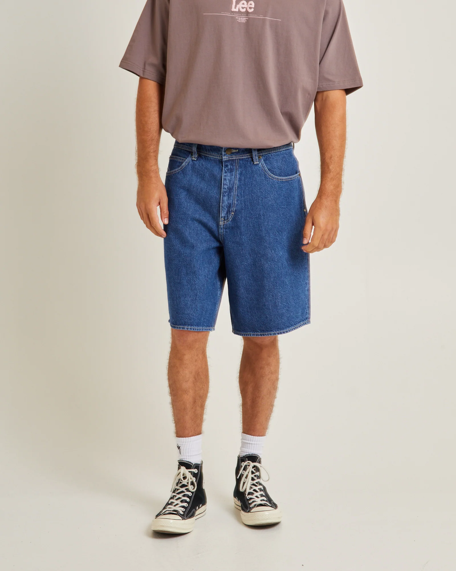 L-Five Biggie Denim Shorts Stone - Image 4