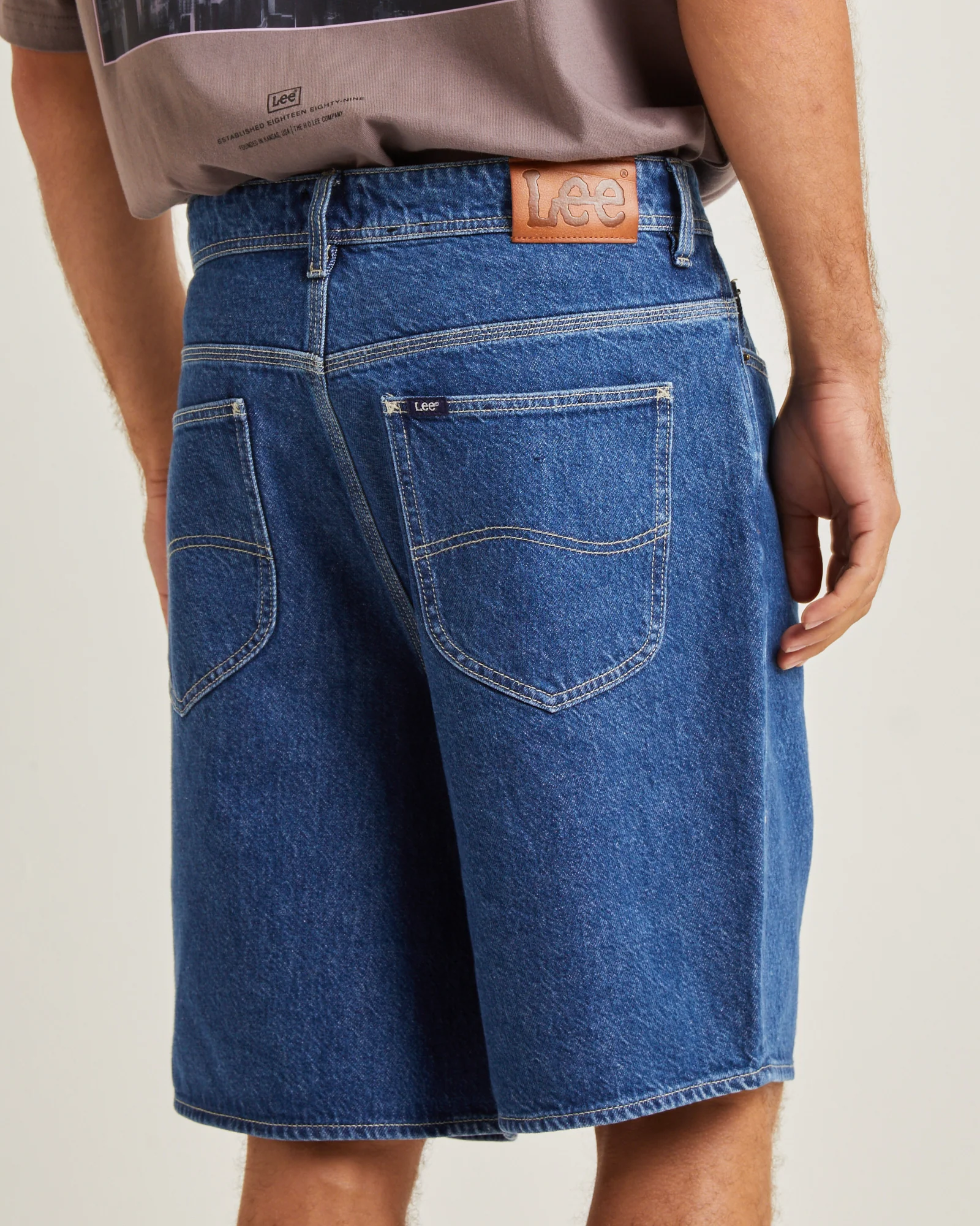 L-Five Biggie Denim Shorts Stone - Image 6