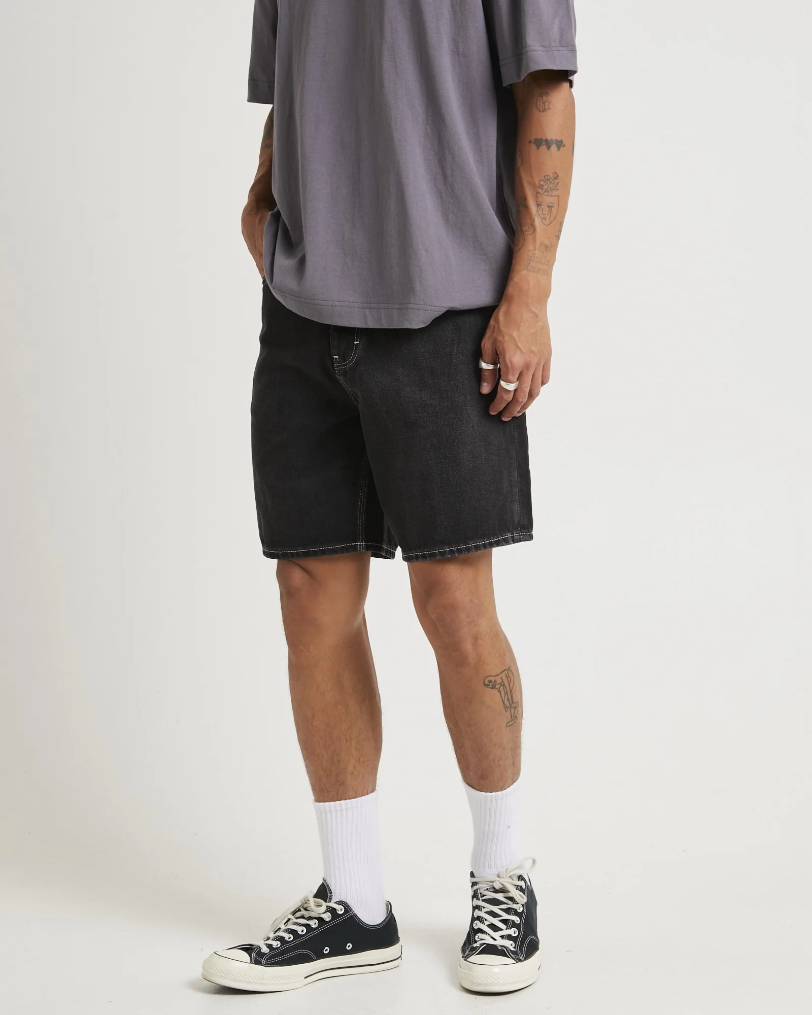 L-Four Baggy Denim Shorts - Image 4