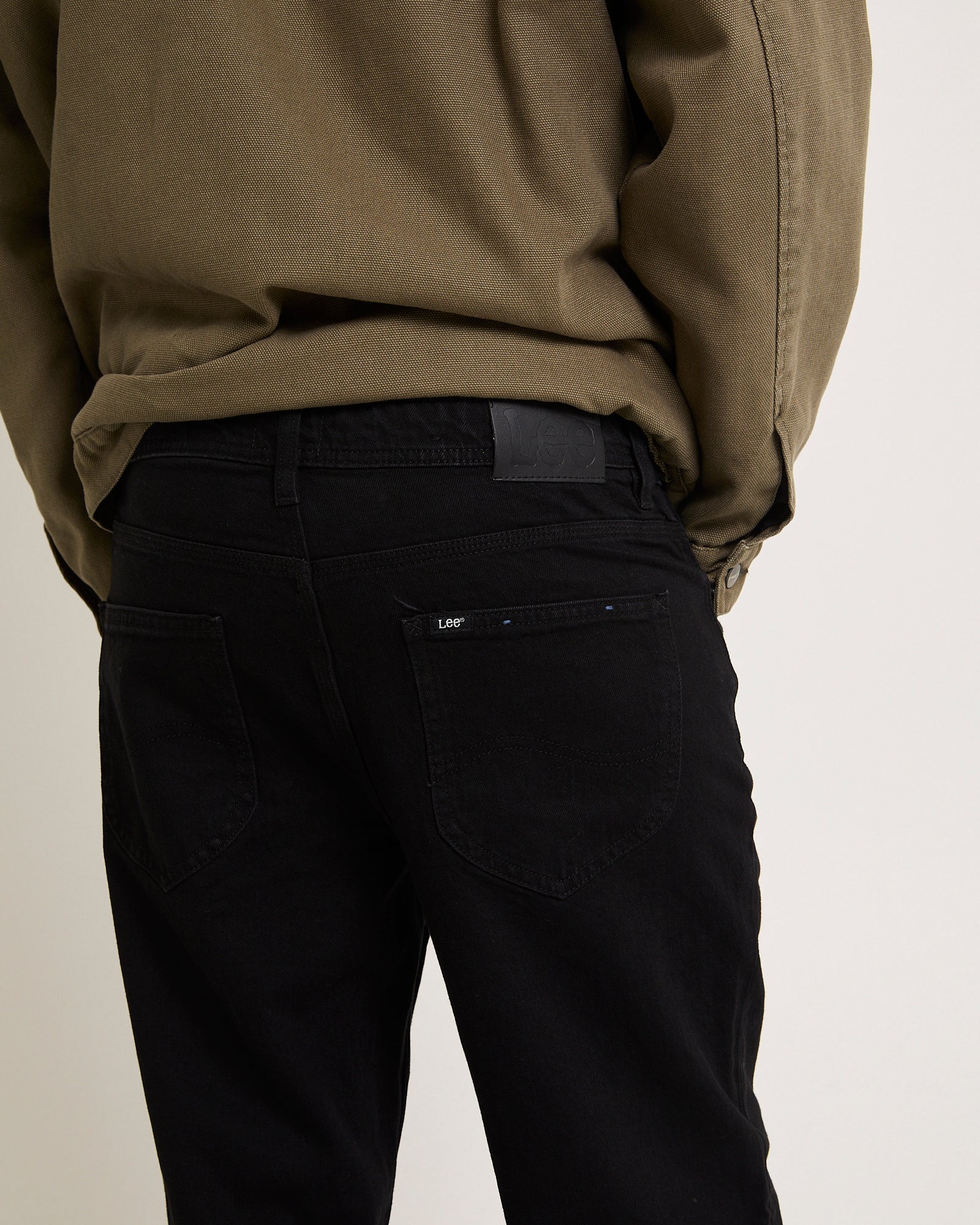 L-Three Straight Denim Jeans New Black - Image 5