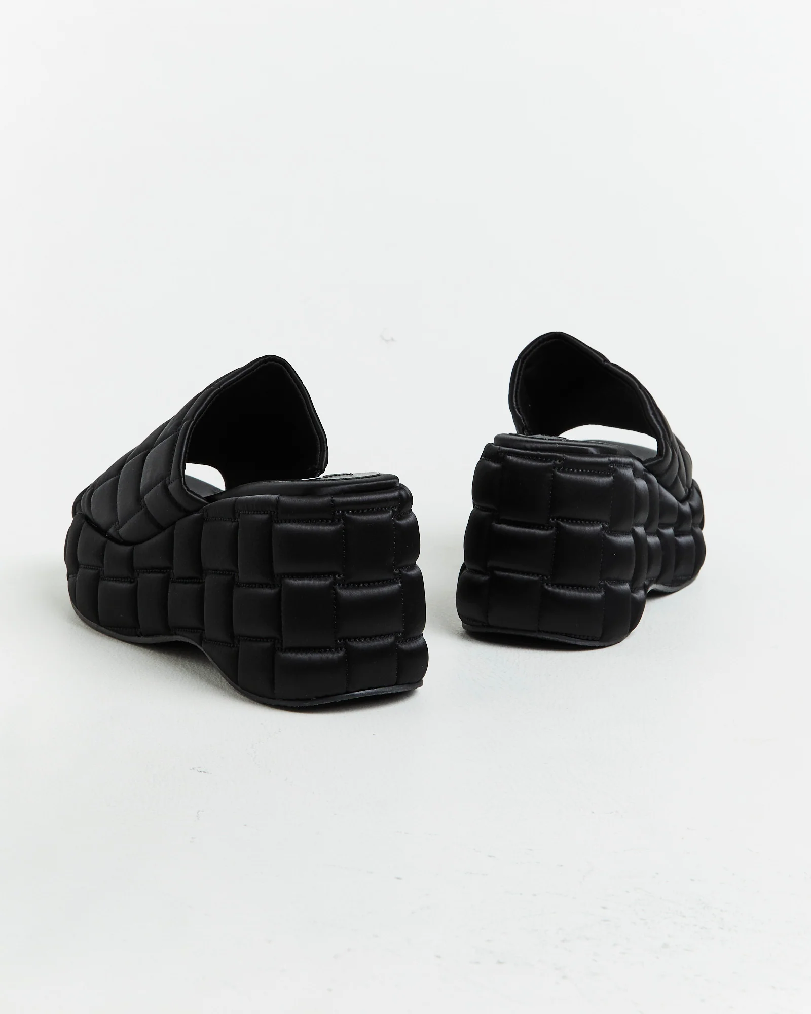 LA VOOM Satin Sandals in Black - Image 7