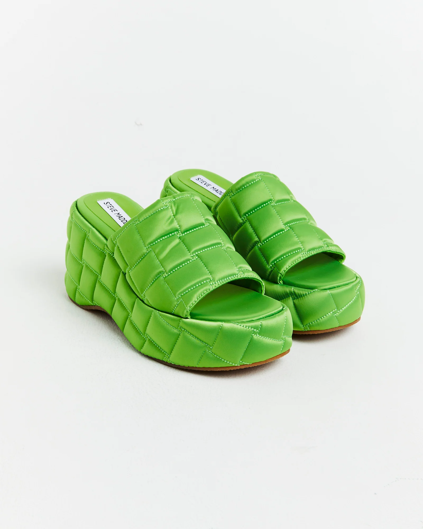 LA VOOM Satin Sandals in Green - Image 2