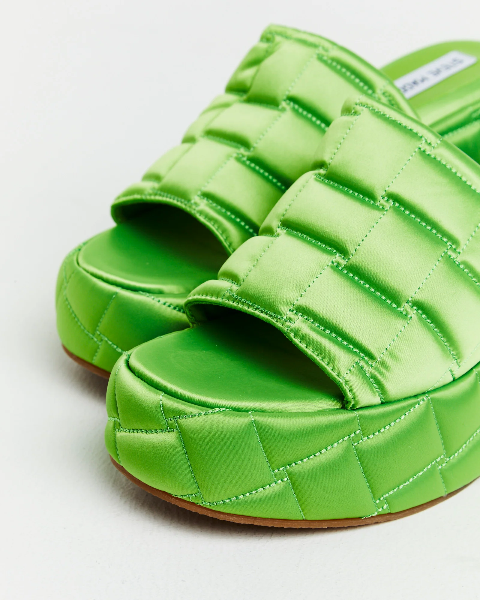 LA VOOM Satin Sandals in Green - Image 5