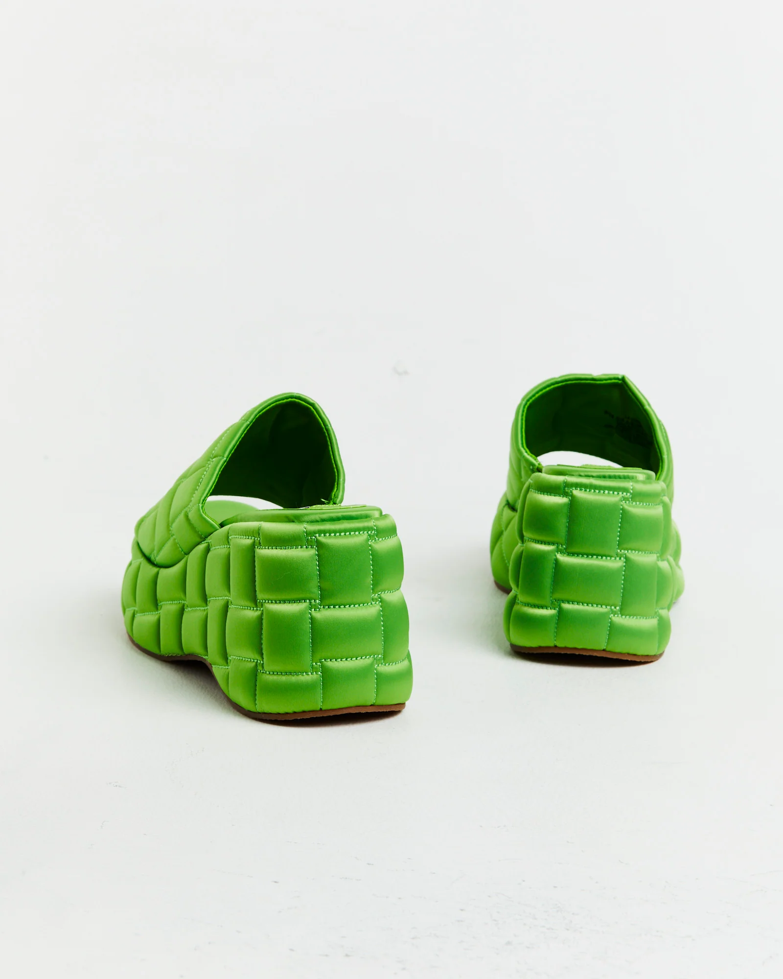 LA VOOM Satin Sandals in Green - Image 6