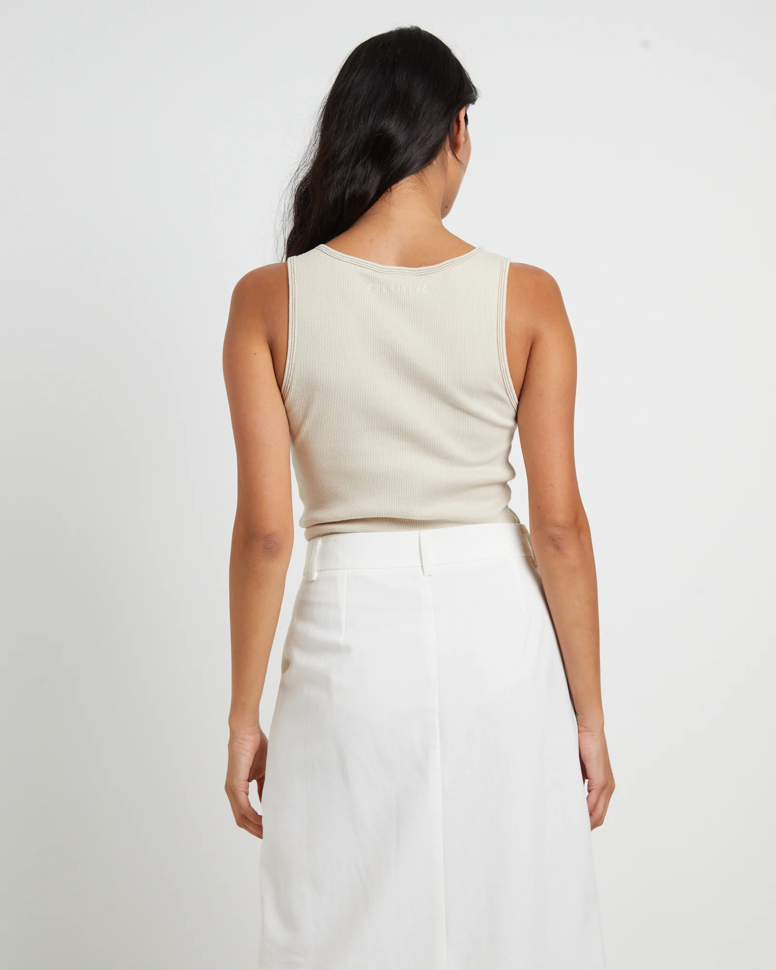 Lagoon Muscle Tank Top in Stone - Image 2