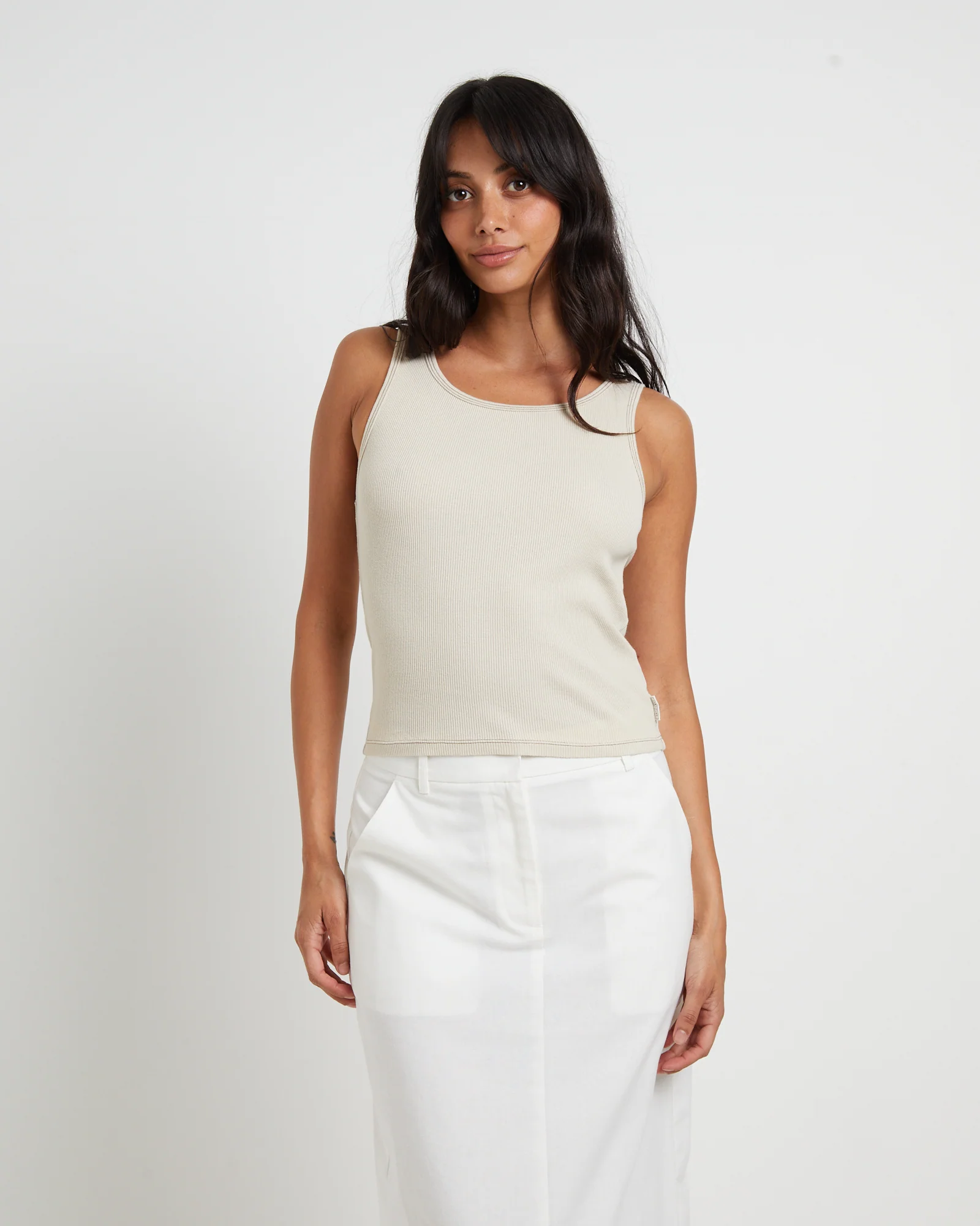Lagoon Muscle Tank Top in Stone - Image 6