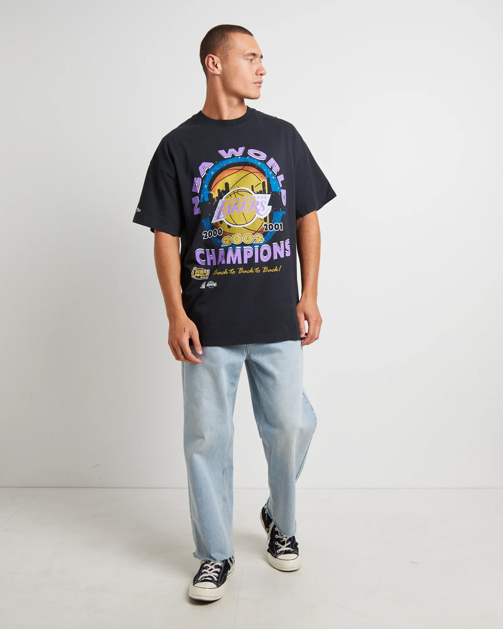 Lakers Final Champions T-Shirt in Faded Black - Image 3