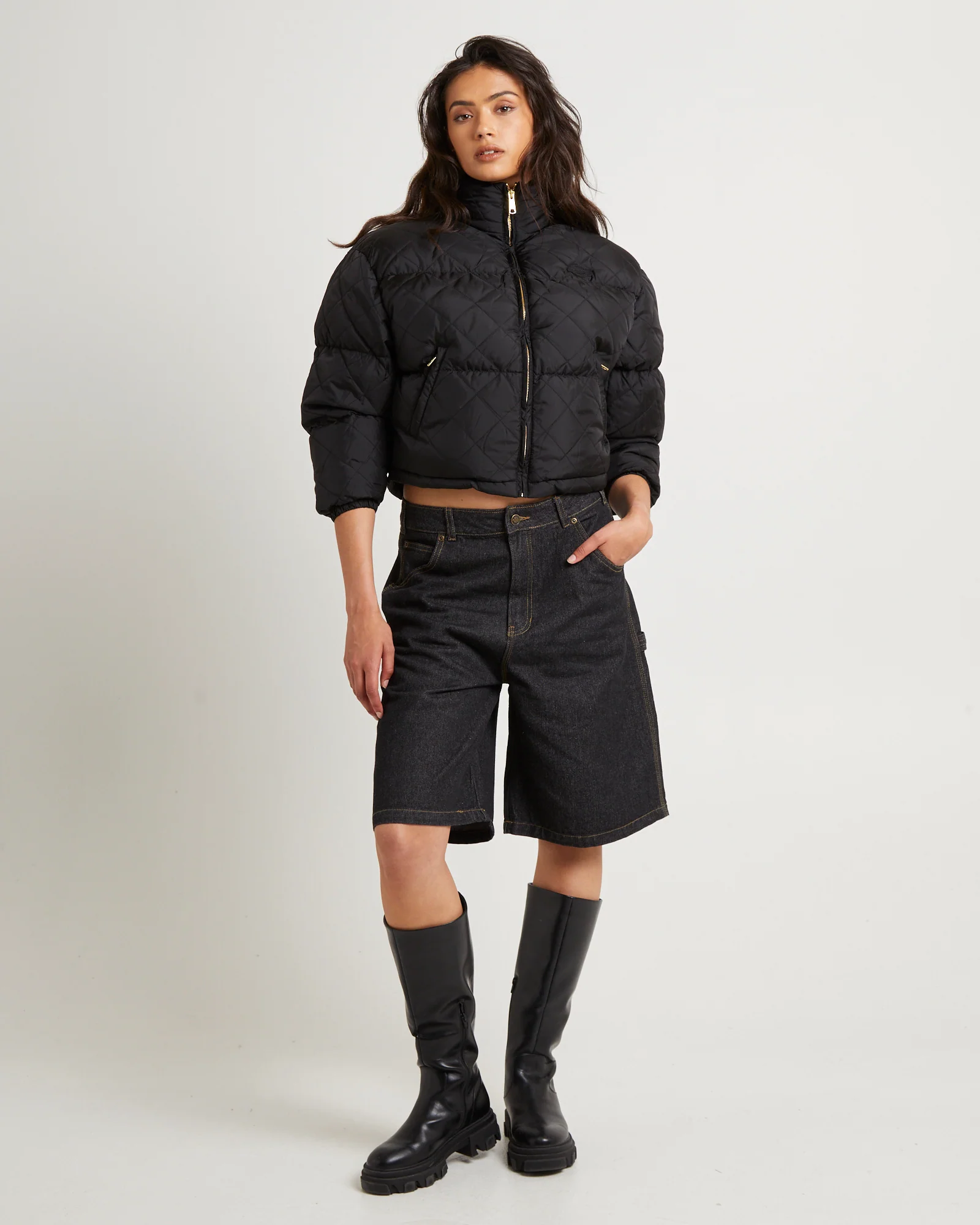 Lamkin Quilted Puffer Jacket Black - Image 3