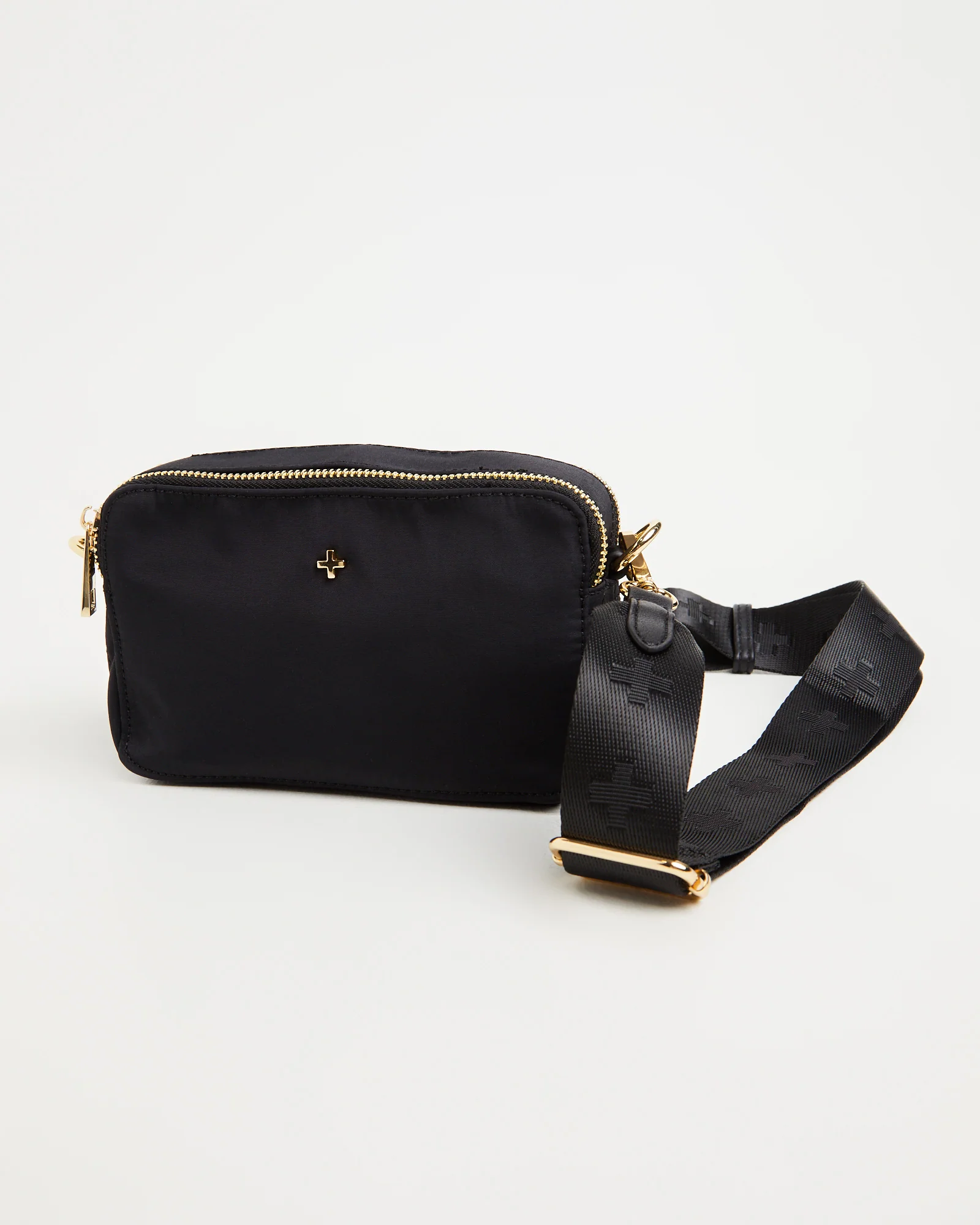 Laroi Cross Body bag in Black Nylon Gold - Image 4