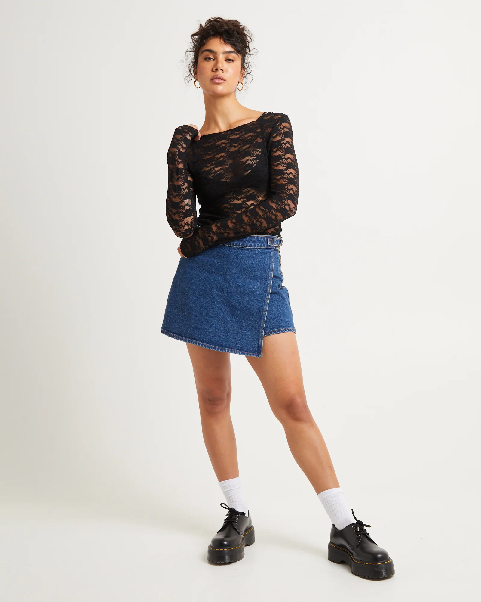 Leah Sheer Long Sleeve Lace Top - Image 4