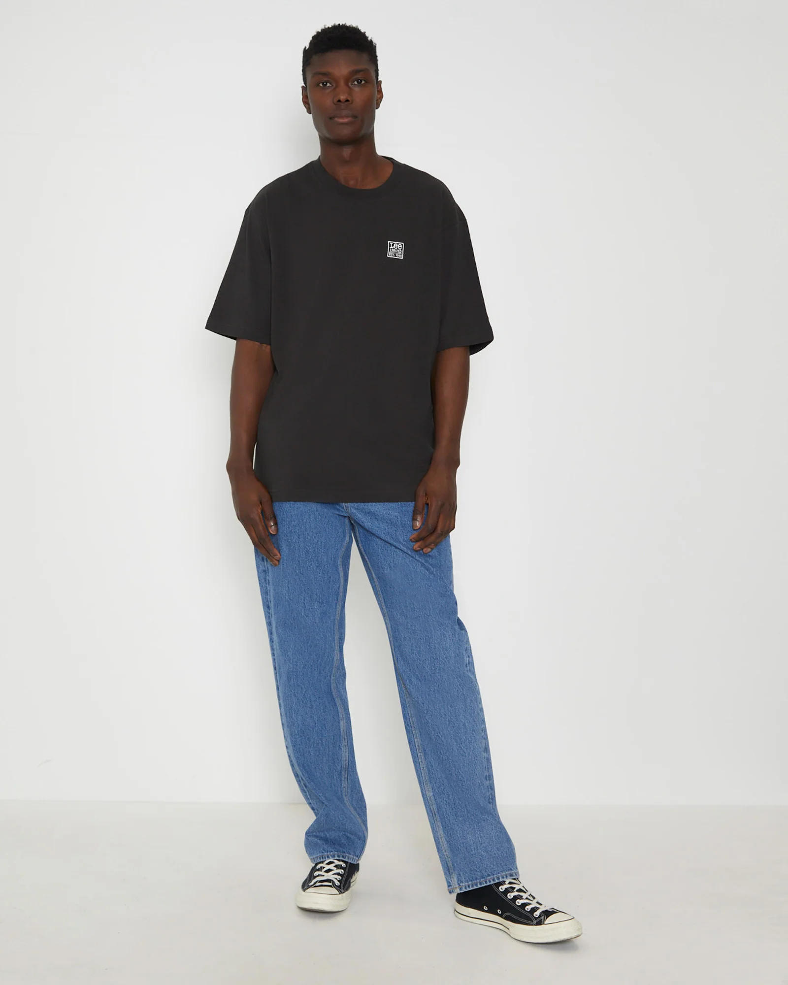 Lee Limited Baggy Short Sleeve T-Shirt in Worn Black - Image 3