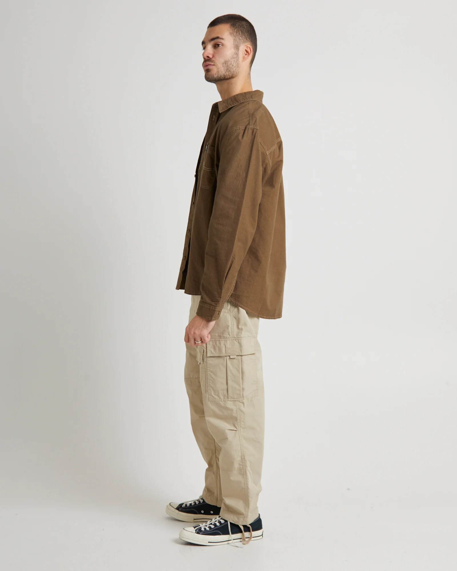Lee Worker LS Shirt Brushed Brown - Image 4