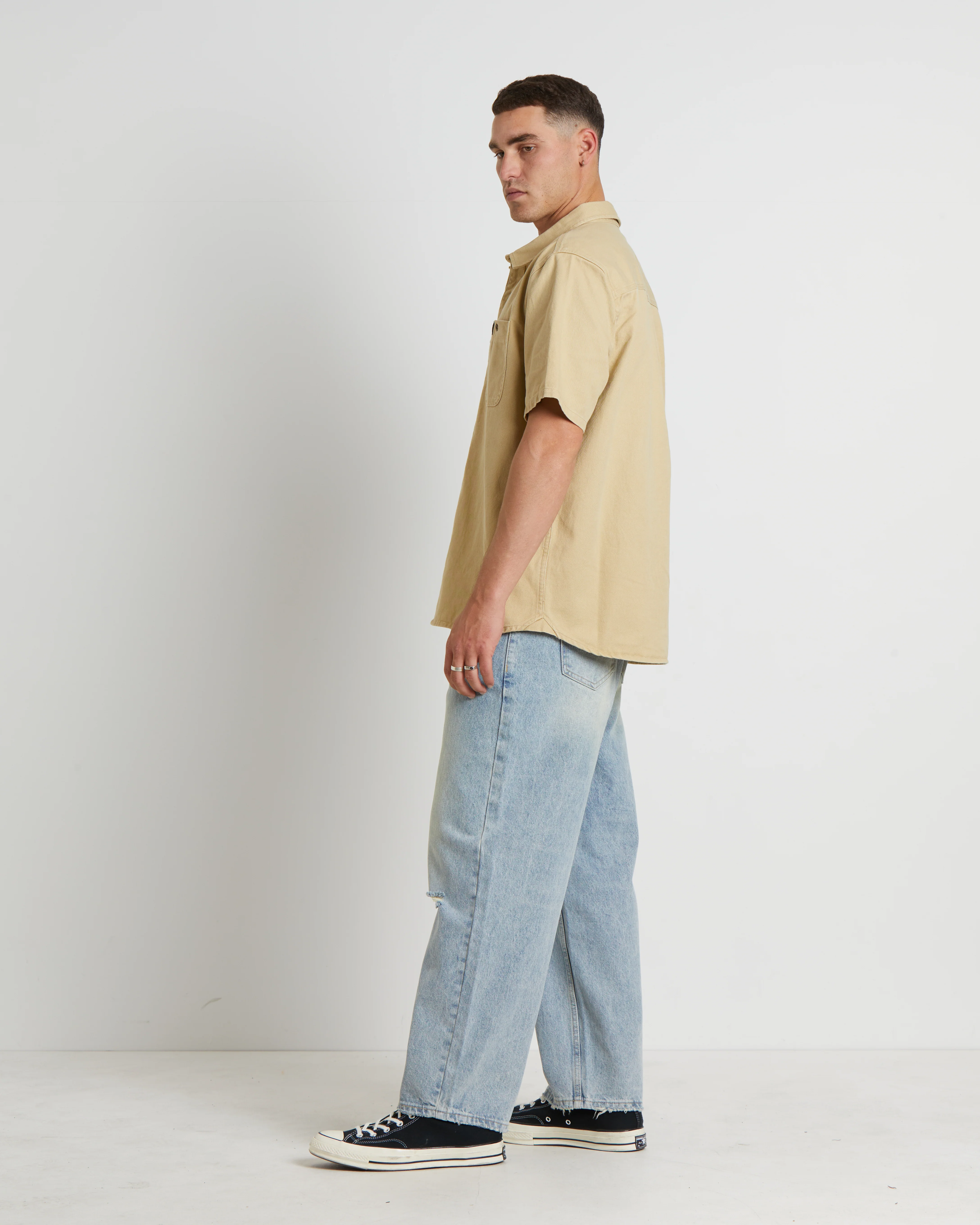 Lee Worker Short Sleeve Shirt in Union Stone - Image 4