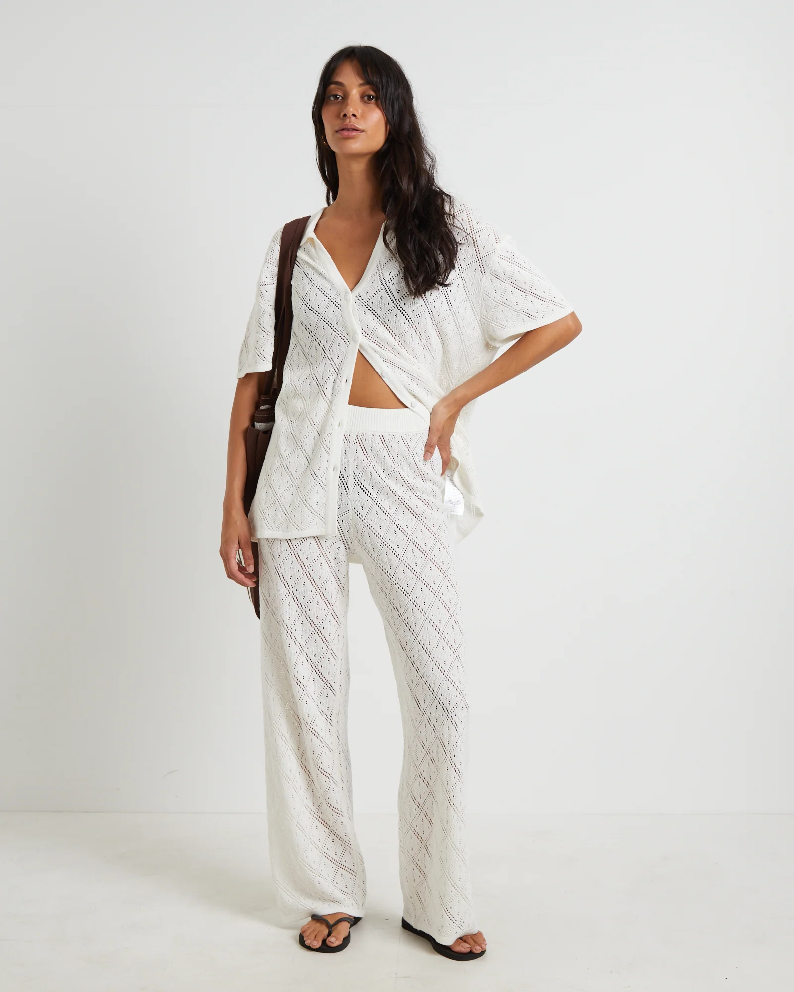 Lexi Crochet Pants in White - Image 3
