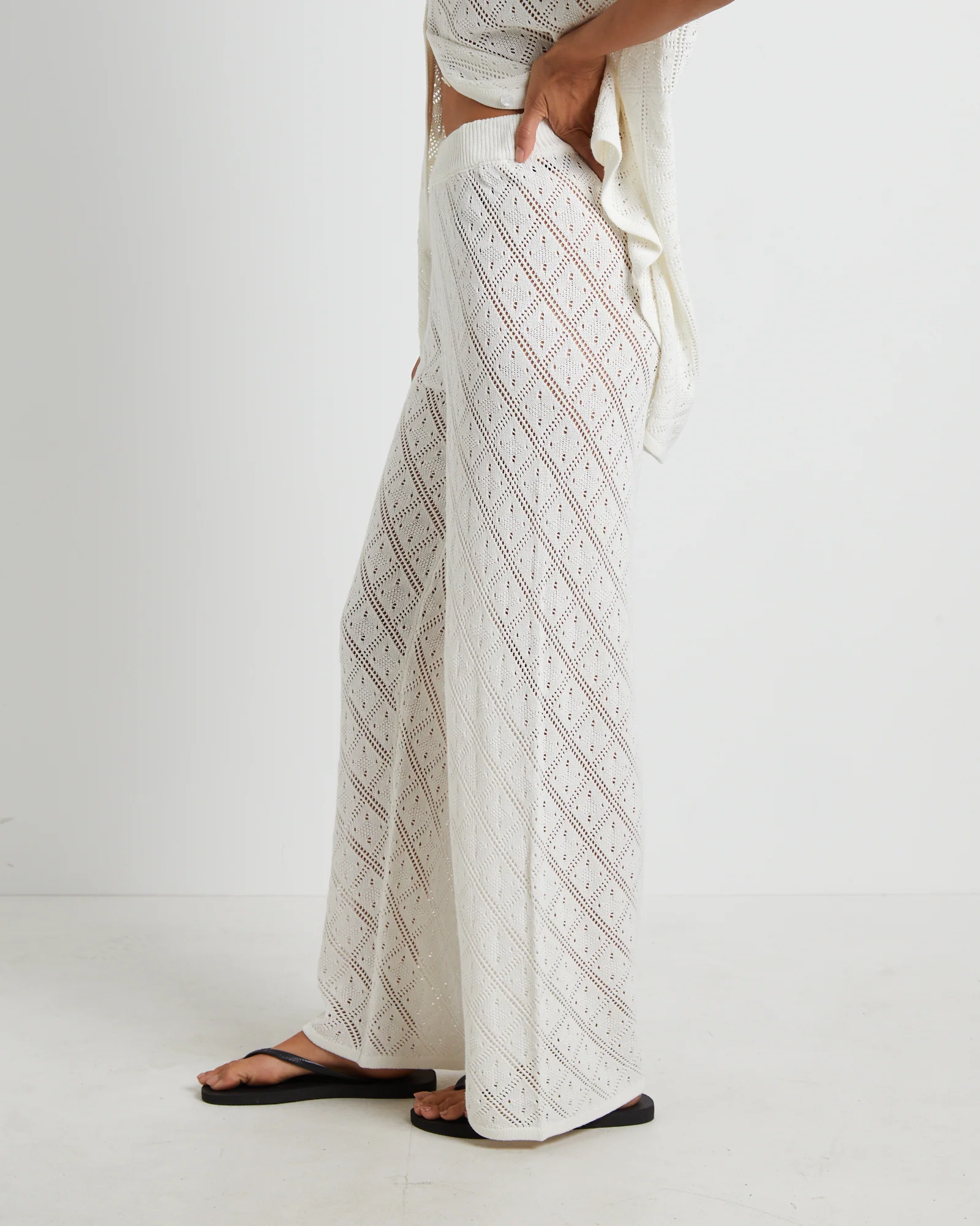 Lexi Crochet Pants in White - Image 4