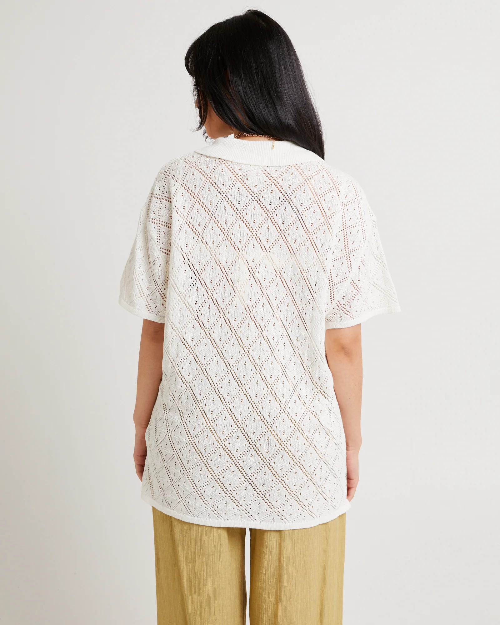 Lexi Crochet Shirt White - Image 2