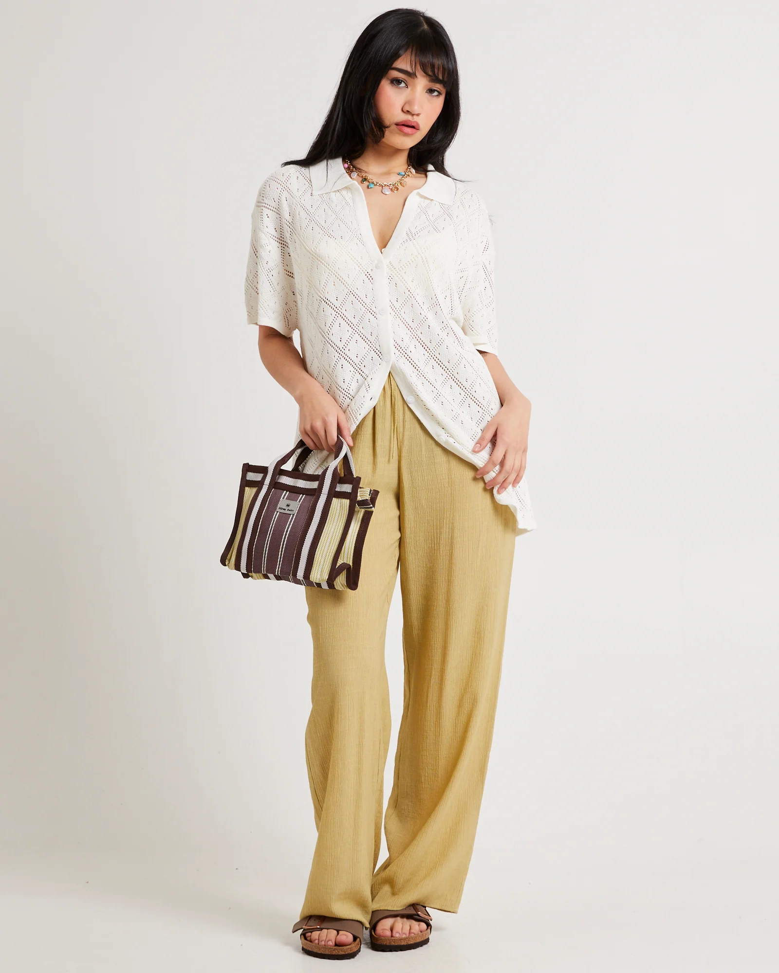 Lexi Crochet Shirt White - Image 3