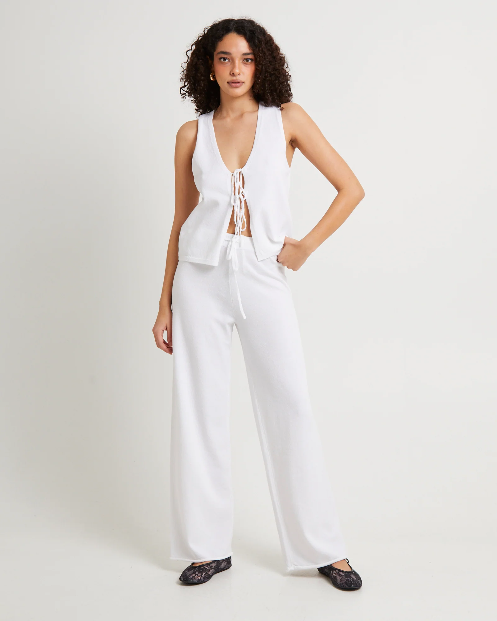 Libby Tie Front Knit Top - Image 3