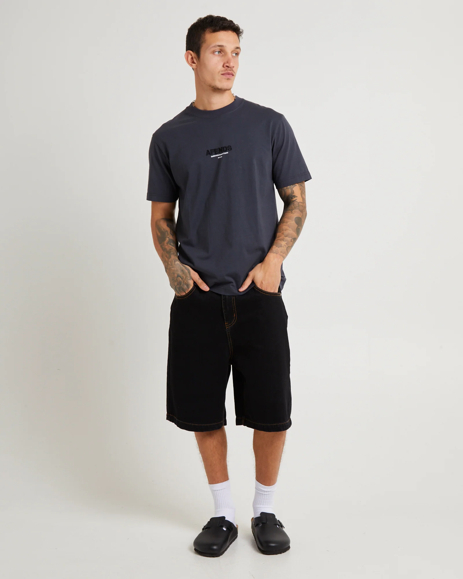LIL C DENIM BAGGY SHORT WASHED BLACK - Image 3