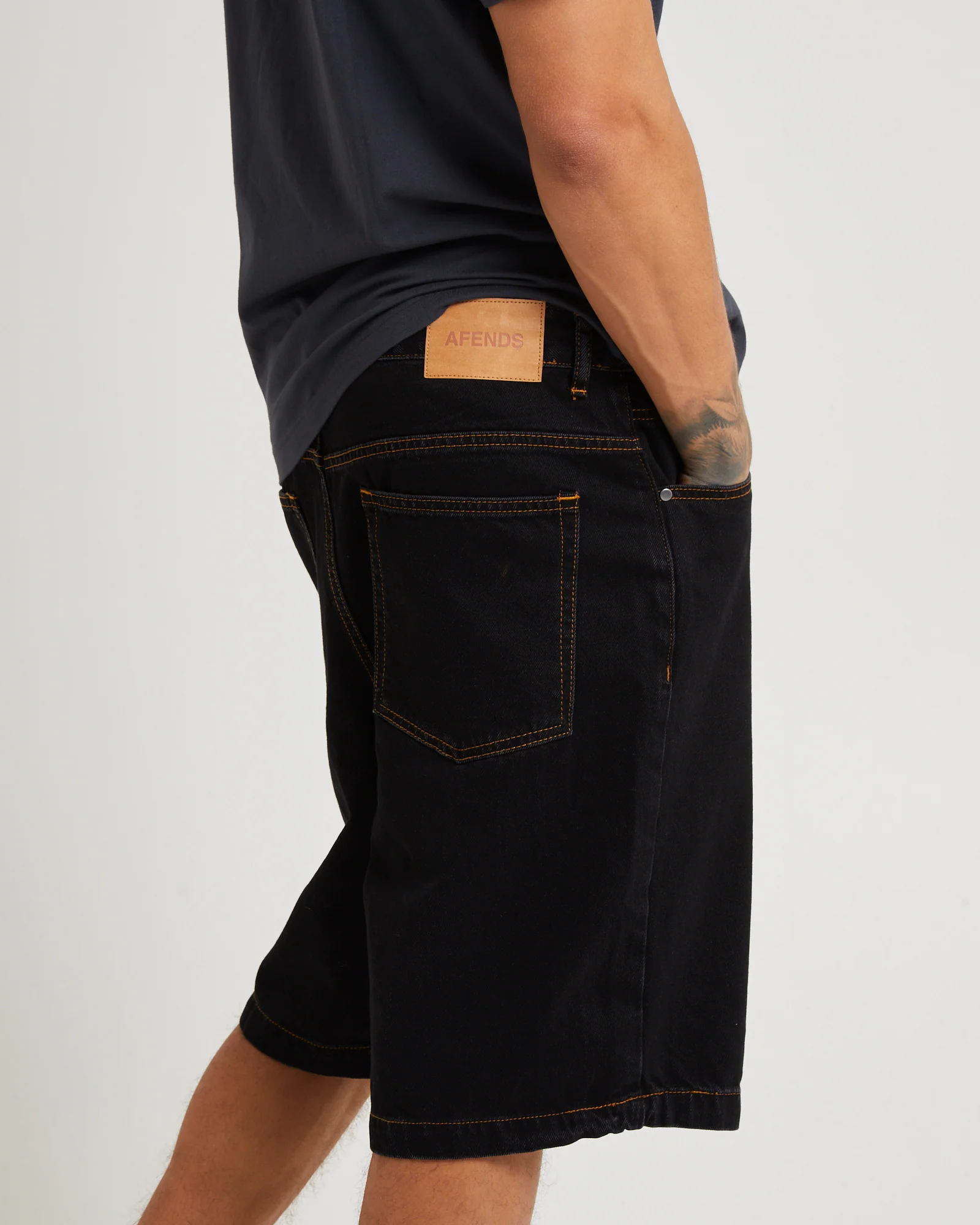 LIL C DENIM BAGGY SHORT WASHED BLACK - Image 5